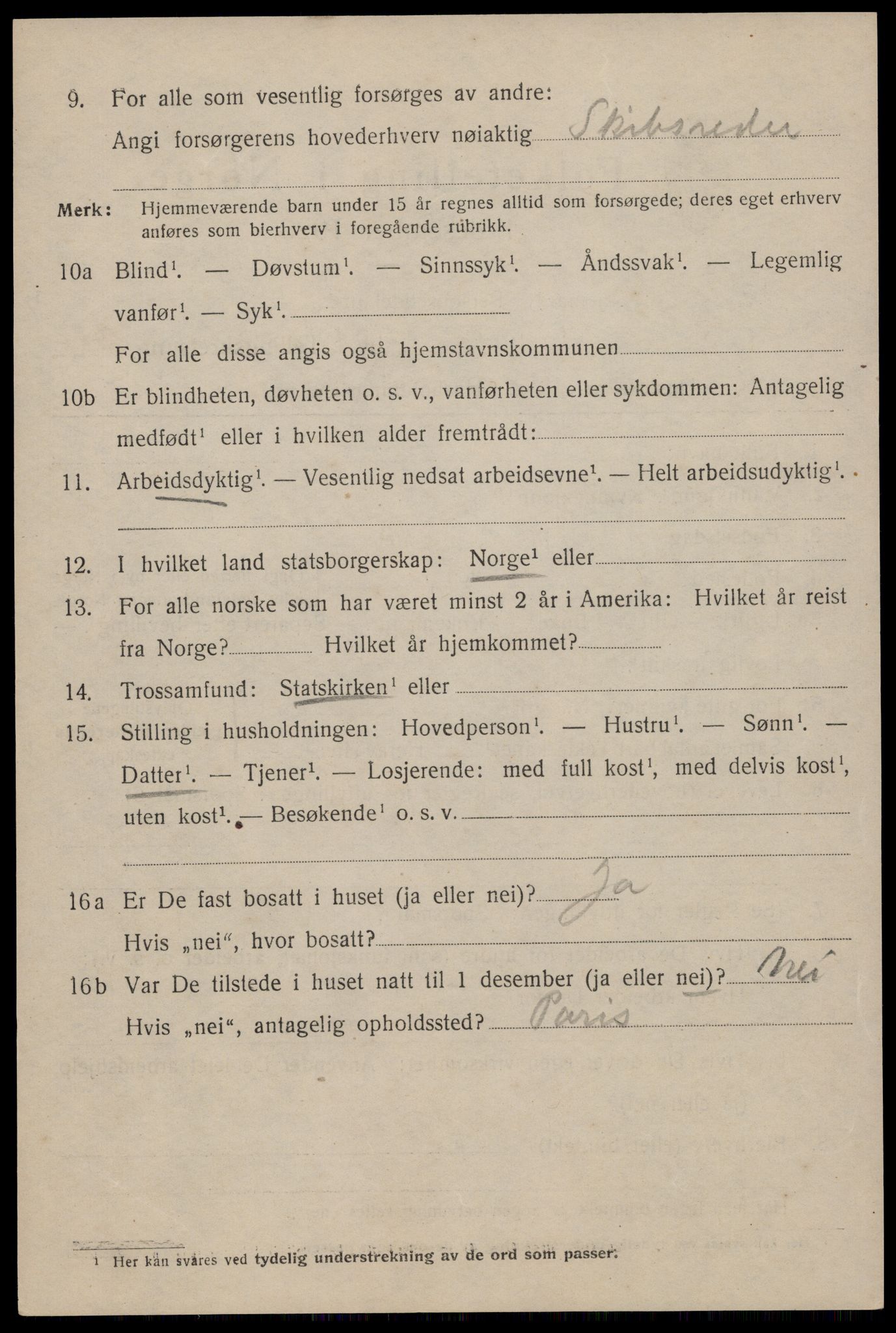 SAST, 1920 census for Stavanger, 1920, p. 70043