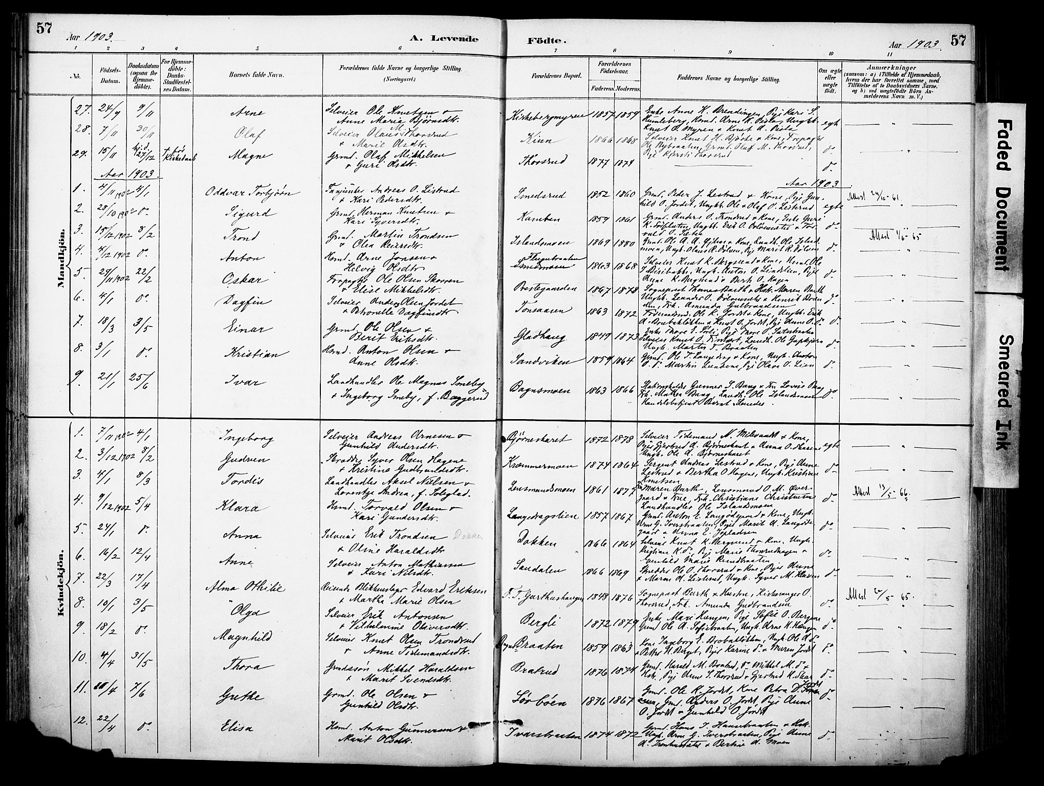 Sør-Aurdal prestekontor, AV/SAH-PREST-128/H/Ha/Haa/L0009: Parish register (official) no. 9, 1886-1906, p. 57