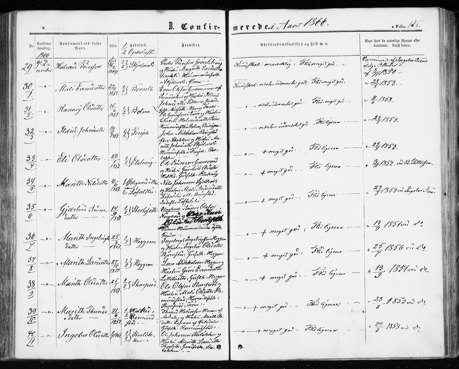 Ministerialprotokoller, klokkerbøker og fødselsregistre - Møre og Romsdal, AV/SAT-A-1454/598/L1067: Parish register (official) no. 598A01, 1858-1871, p. 126