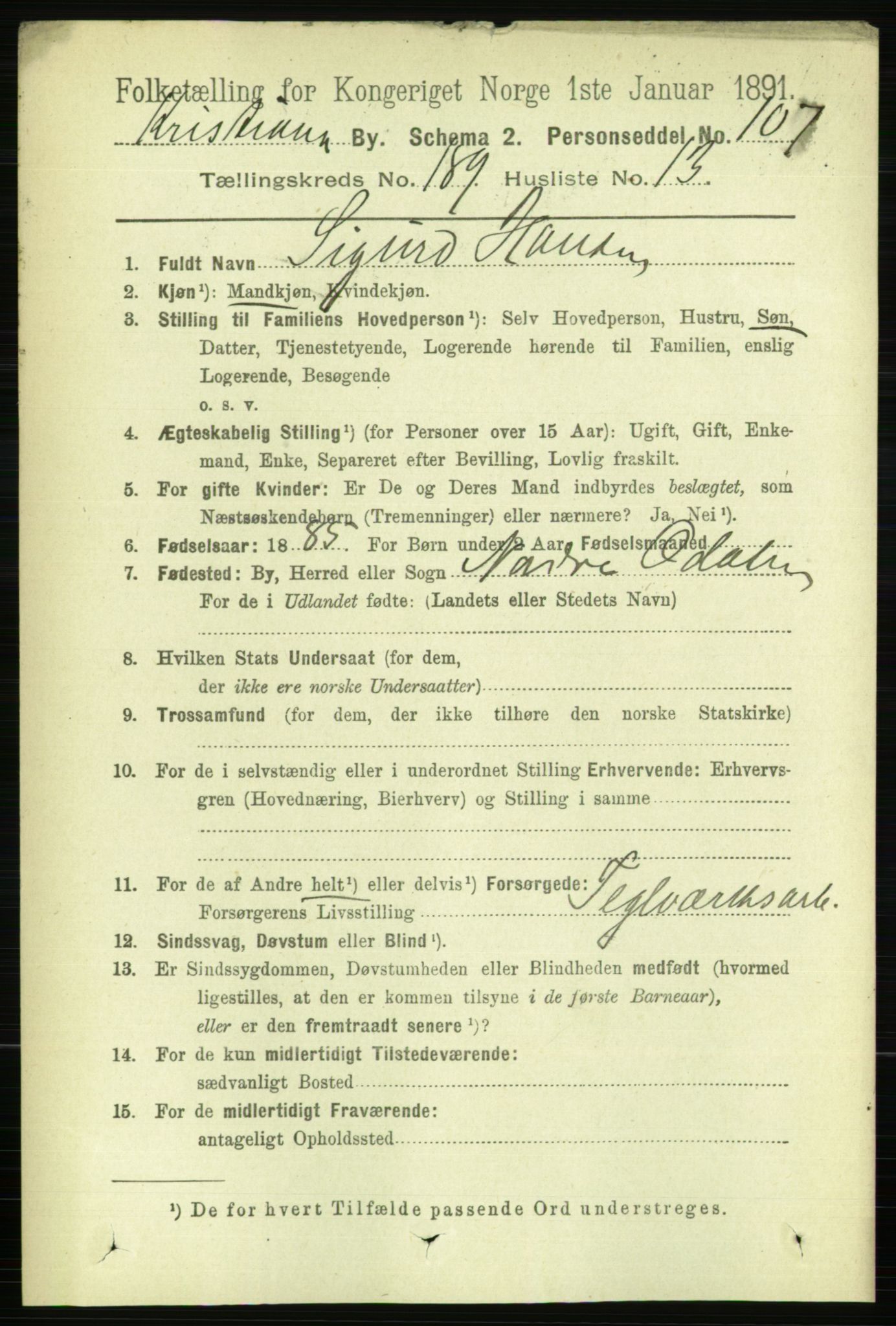 RA, 1891 census for 0301 Kristiania, 1891, p. 113712