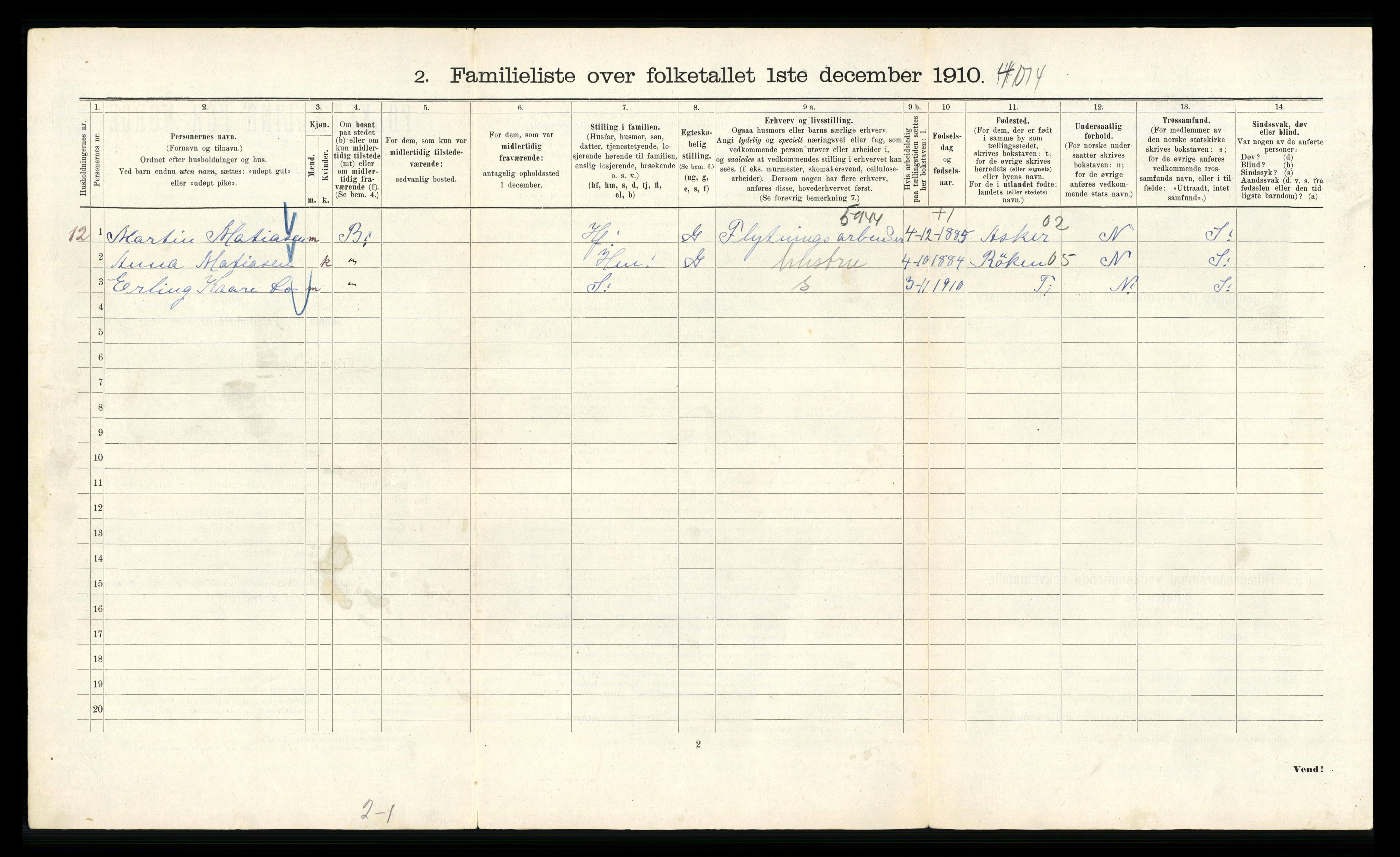 RA, 1910 census for Kristiania, 1910, p. 63164