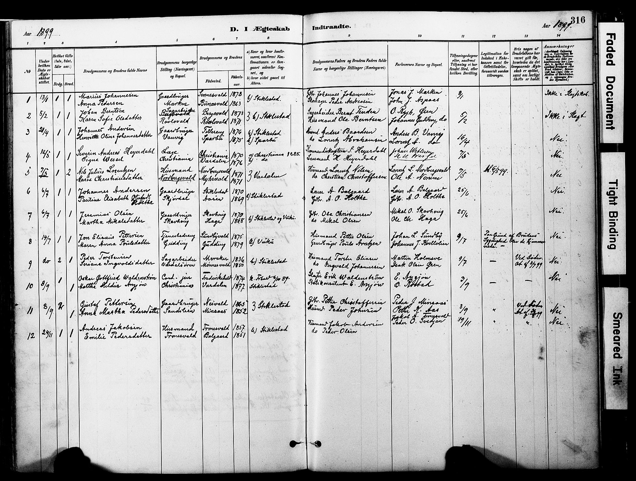 Ministerialprotokoller, klokkerbøker og fødselsregistre - Nord-Trøndelag, SAT/A-1458/723/L0244: Parish register (official) no. 723A13, 1881-1899, p. 316
