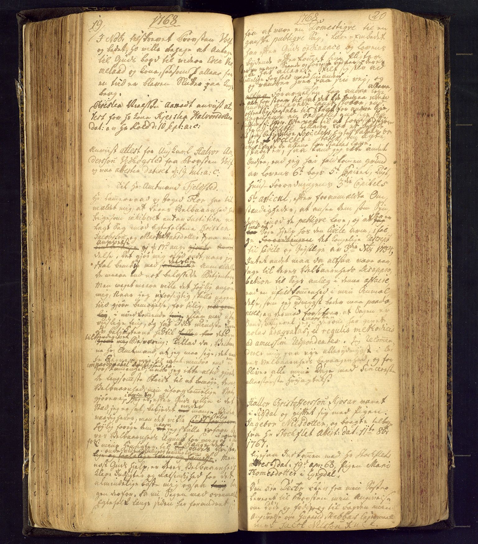 Flesberg kirkebøker, AV/SAKO-A-18/F/Fa/L0002: Parish register (official) no. I 2, 1726-1747, p. 19-20