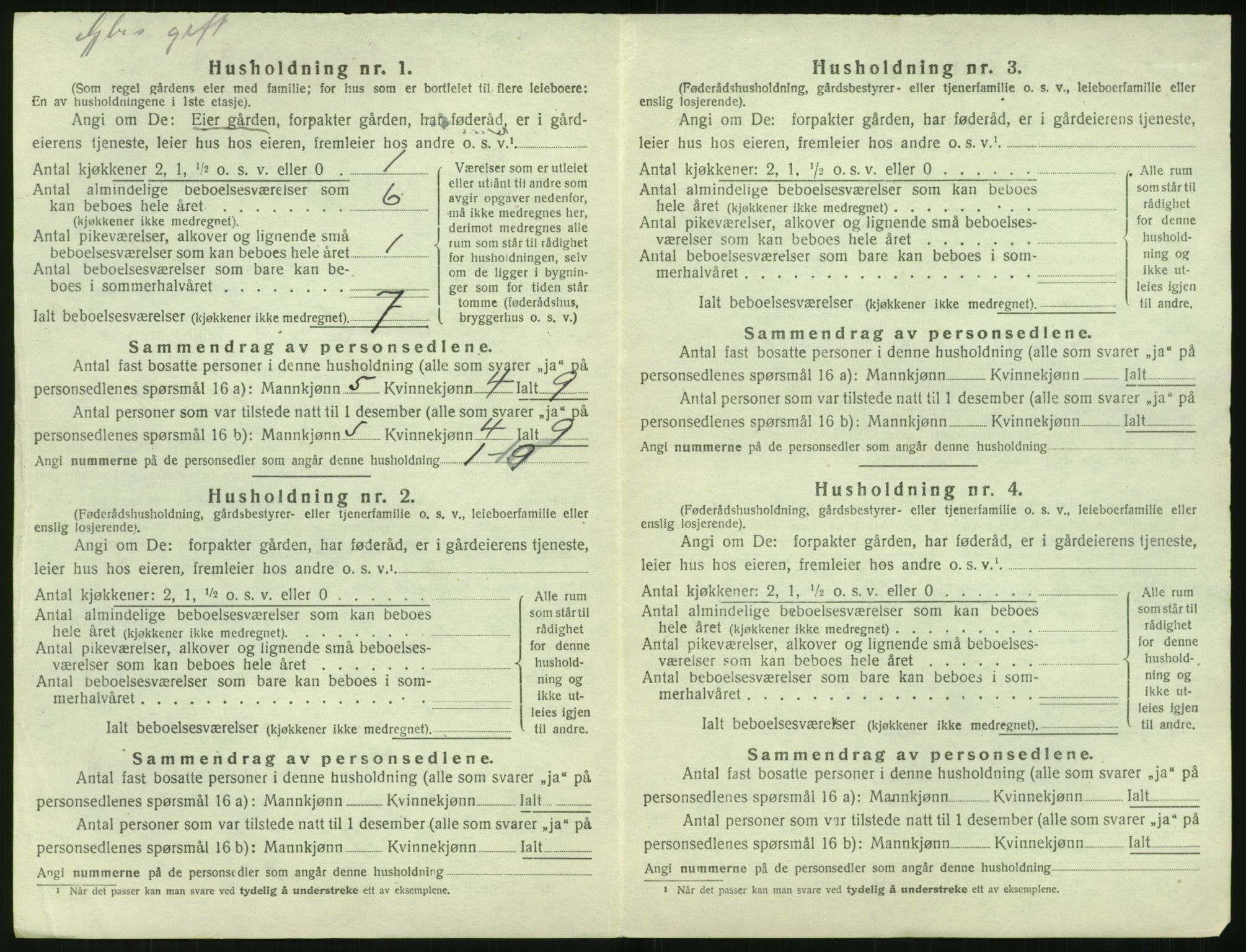 SAK, 1920 census for Gjerstad, 1920, p. 892