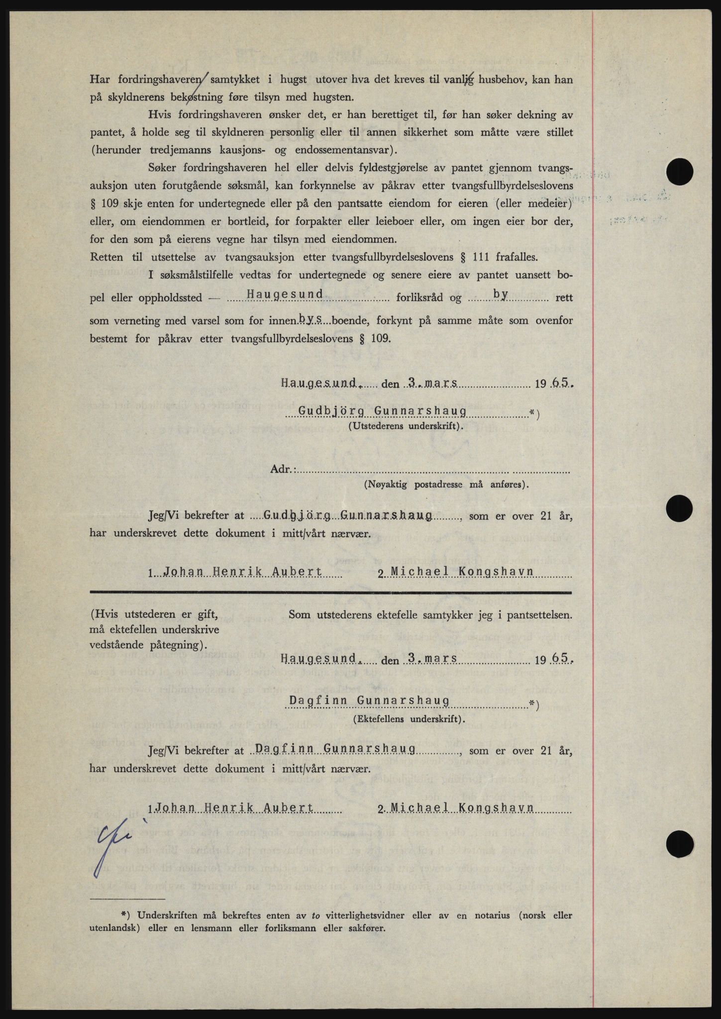 Haugesund tingrett, SAST/A-101415/01/II/IIC/L0053: Mortgage book no. B 53, 1965-1965, Diary no: : 555/1965