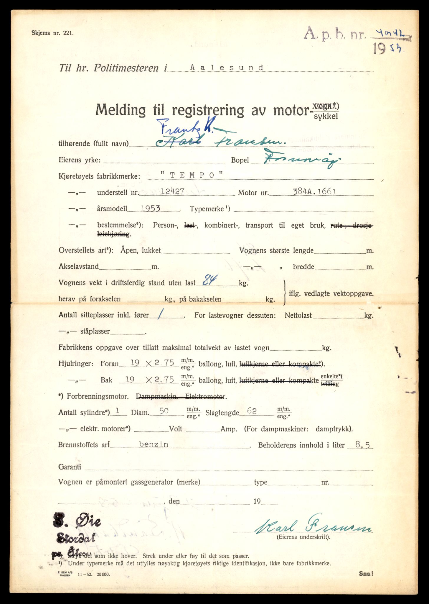 Møre og Romsdal vegkontor - Ålesund trafikkstasjon, AV/SAT-A-4099/F/Fe/L0028: Registreringskort for kjøretøy T 11290 - T 11429, 1927-1998, p. 79