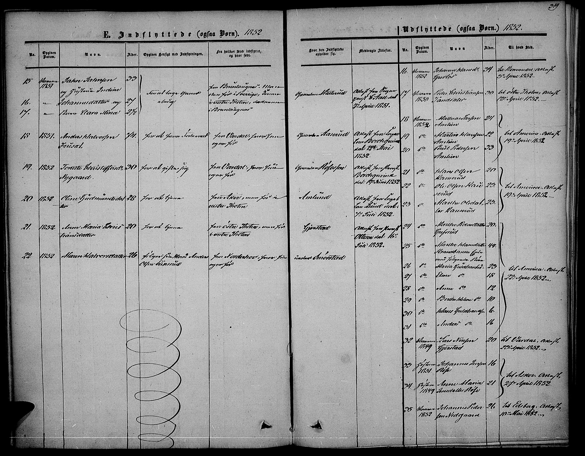 Vestre Toten prestekontor, SAH/PREST-108/H/Ha/Haa/L0005: Parish register (official) no. 5, 1850-1855, p. 319