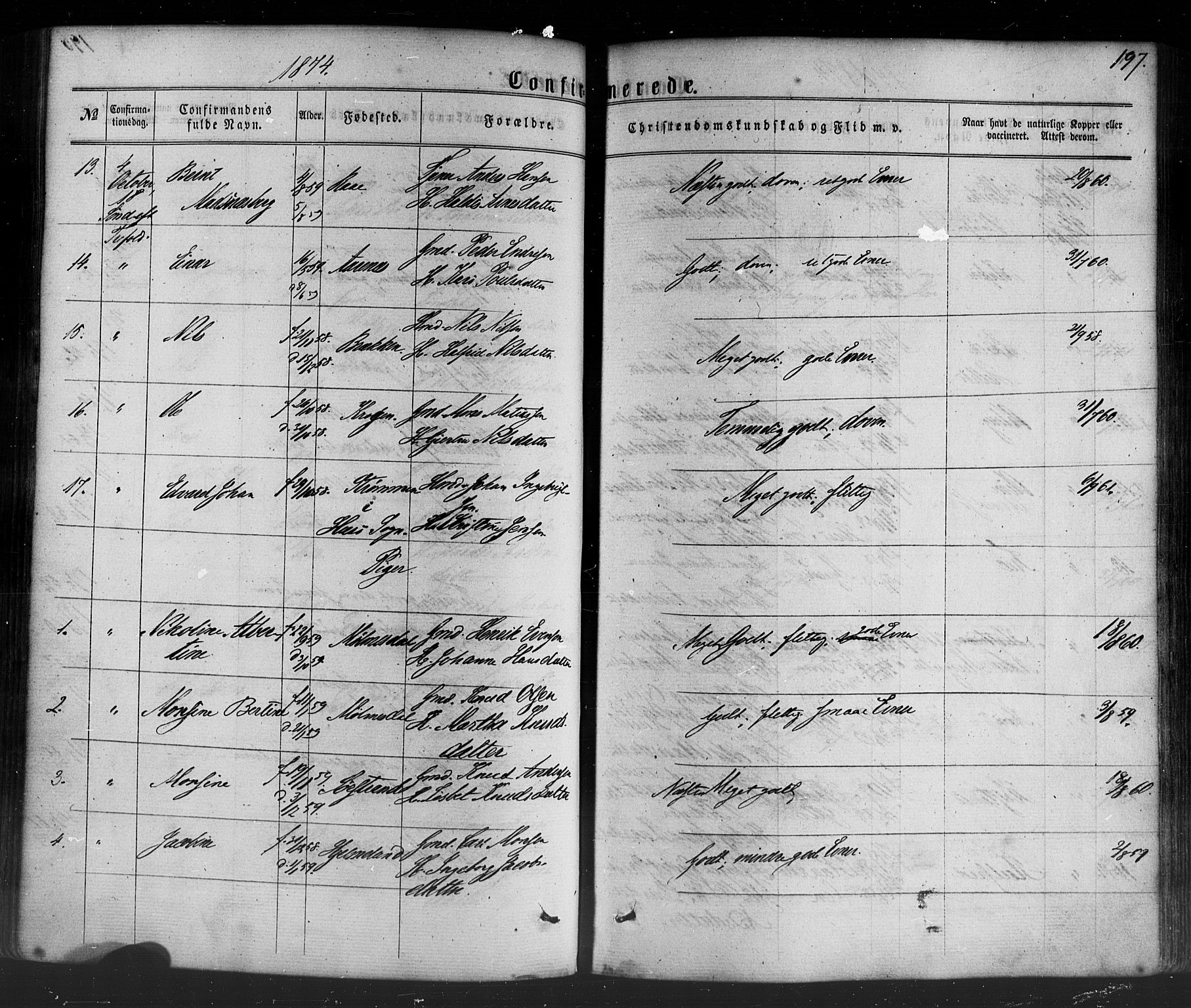 Lavik sokneprestembete, SAB/A-80901: Parish register (official) no. A 4, 1864-1881, p. 197