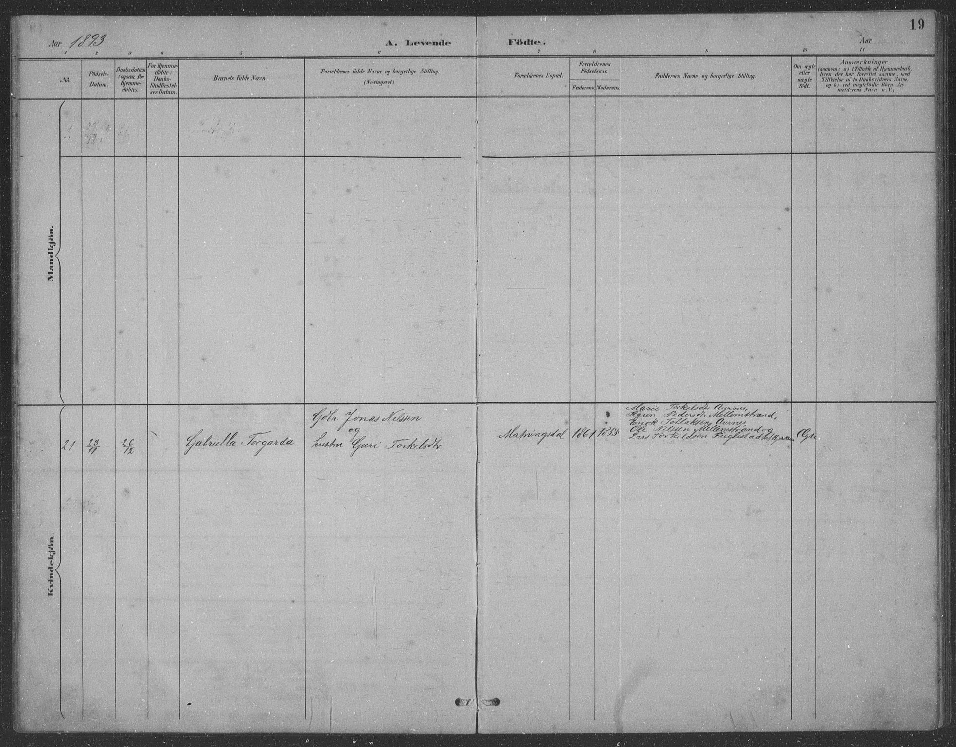 Eigersund sokneprestkontor, SAST/A-101807/S09: Parish register (copy) no. B 21, 1890-1915, p. 19