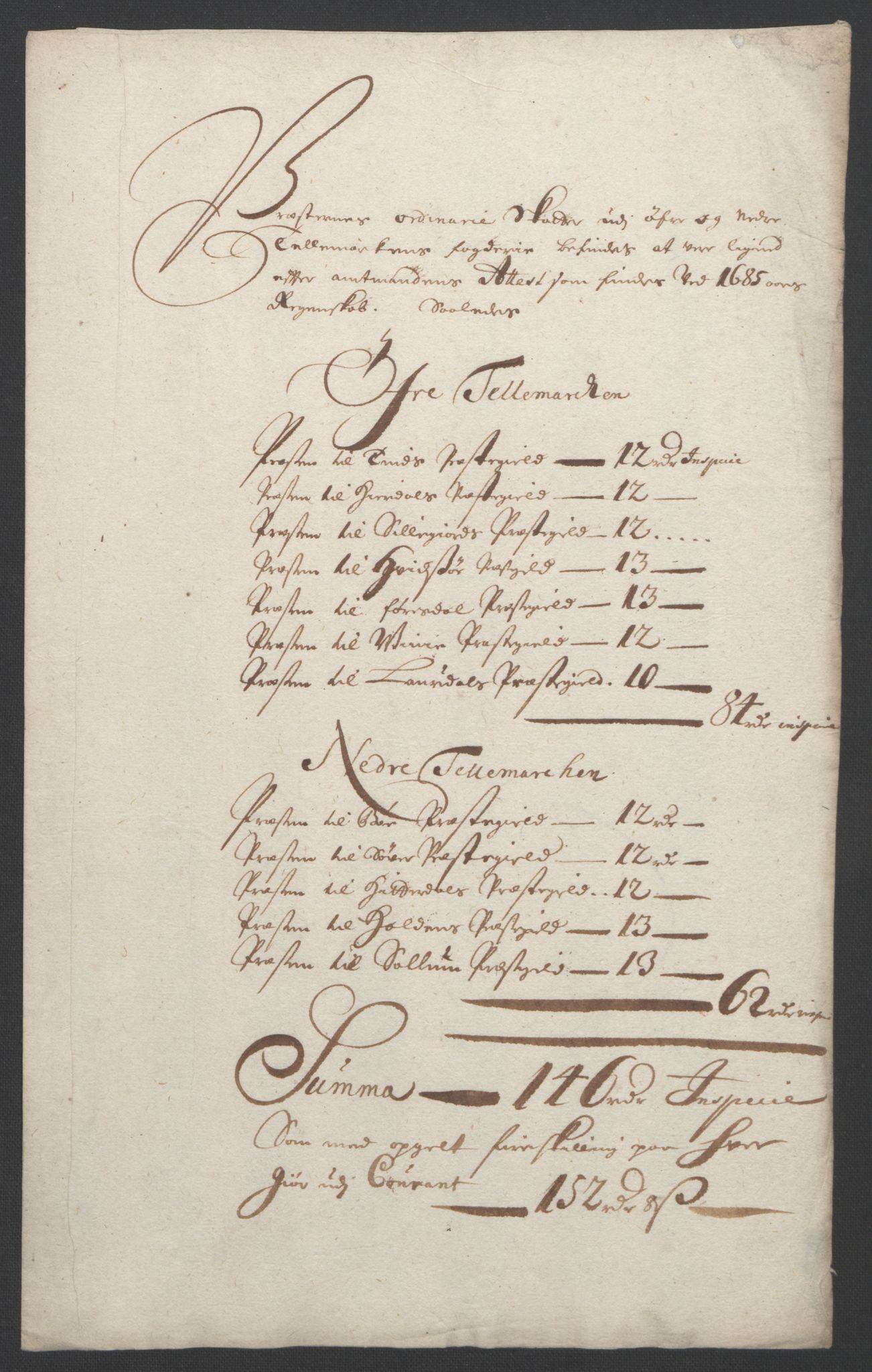 Rentekammeret inntil 1814, Reviderte regnskaper, Fogderegnskap, AV/RA-EA-4092/R36/L2093: Fogderegnskap Øvre og Nedre Telemark og Bamble, 1695, p. 334