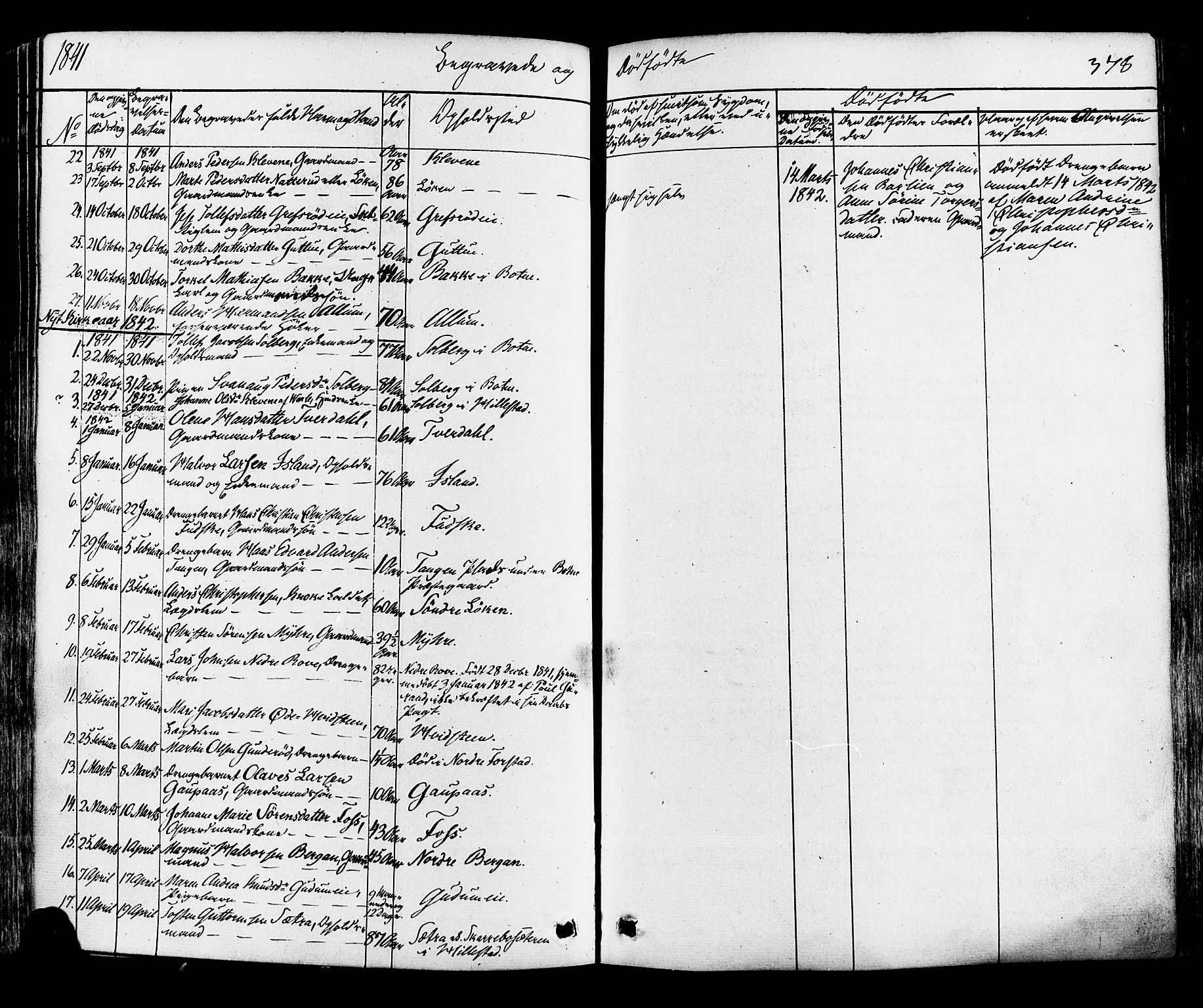 Botne kirkebøker, AV/SAKO-A-340/F/Fa/L0006: Parish register (official) no. I 6, 1836-1877, p. 378