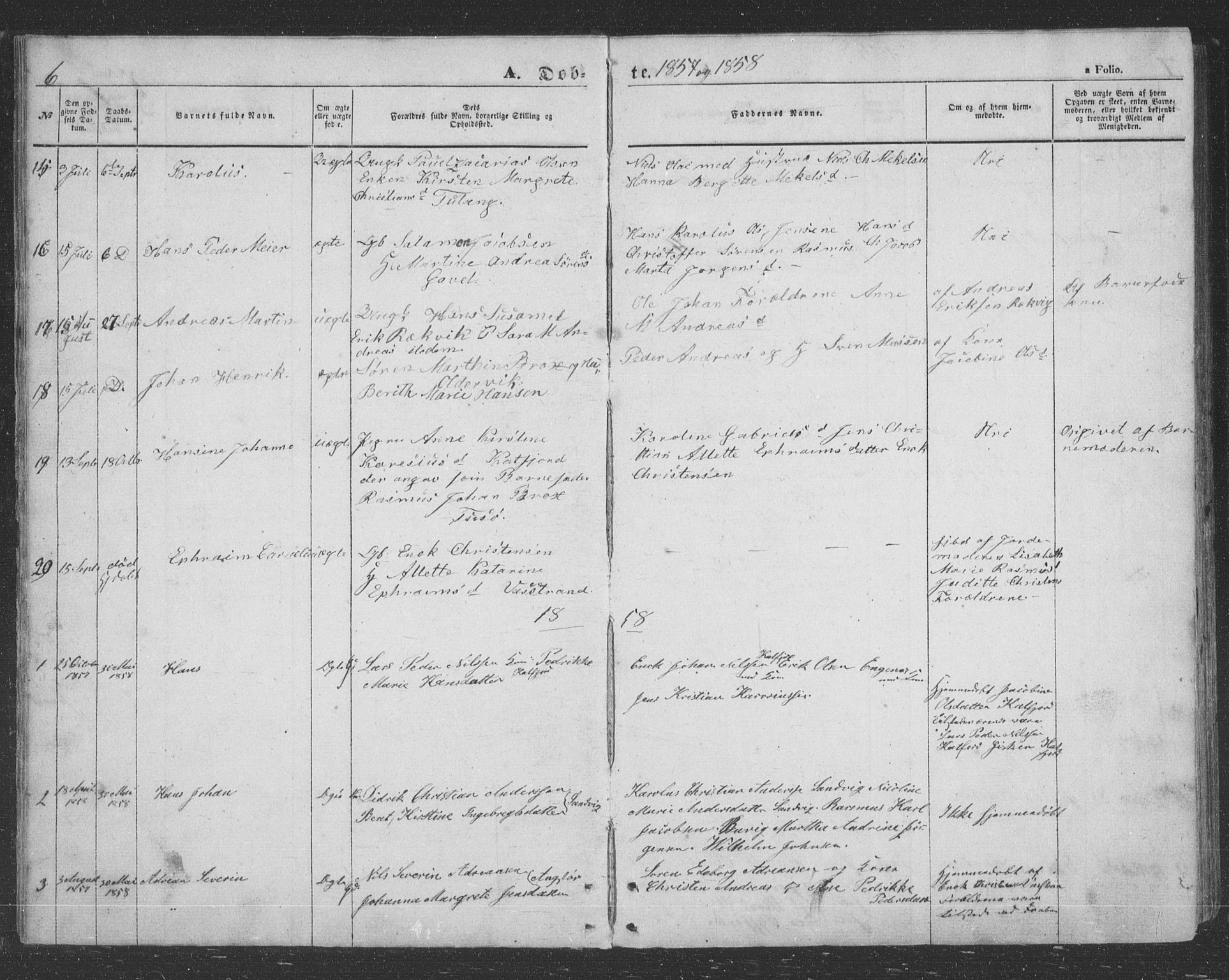 Lenvik sokneprestembete, SATØ/S-1310/H/Ha/Hab/L0020klokker: Parish register (copy) no. 20, 1855-1883, p. 6