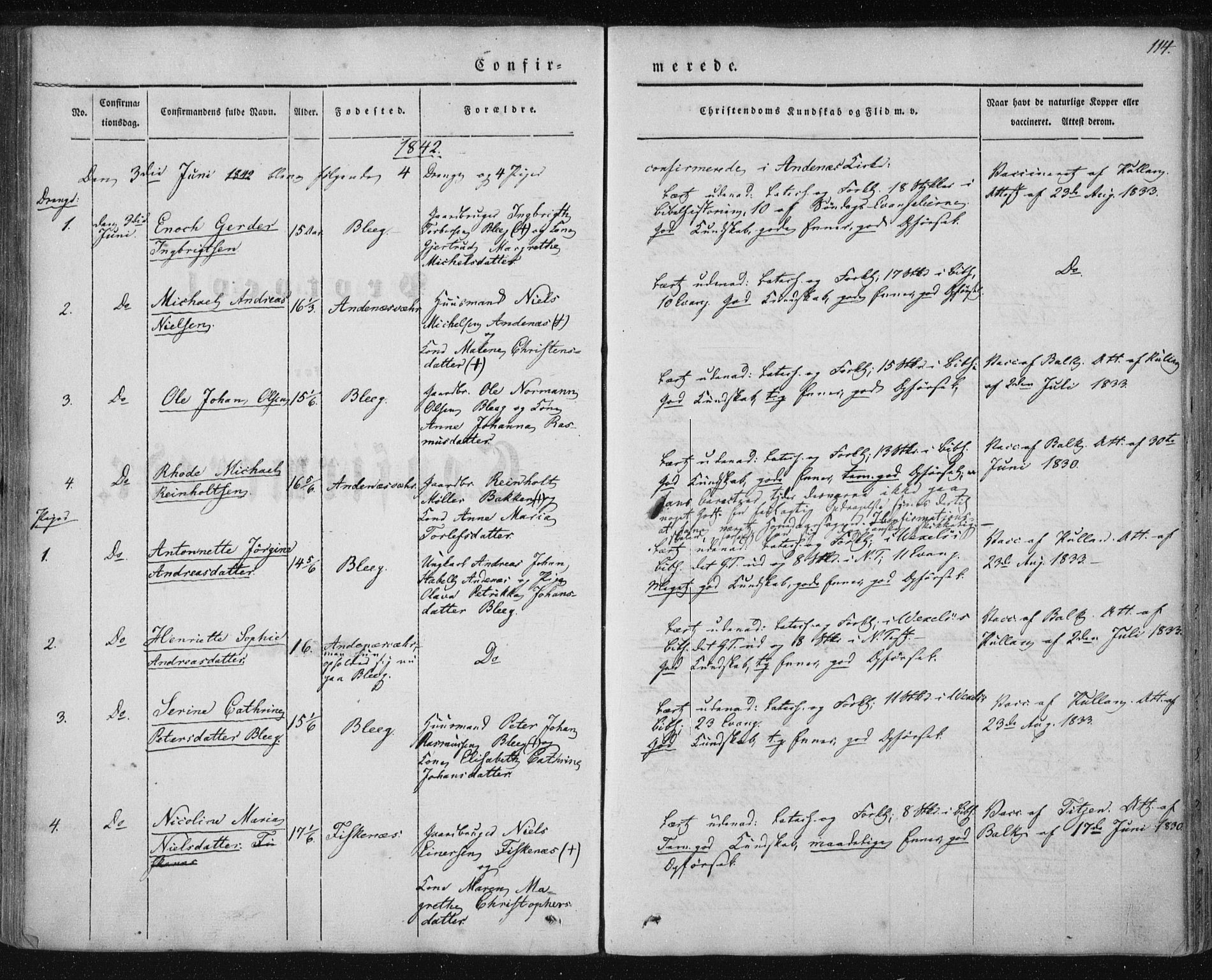 Ministerialprotokoller, klokkerbøker og fødselsregistre - Nordland, SAT/A-1459/897/L1396: Parish register (official) no. 897A04, 1842-1866, p. 114