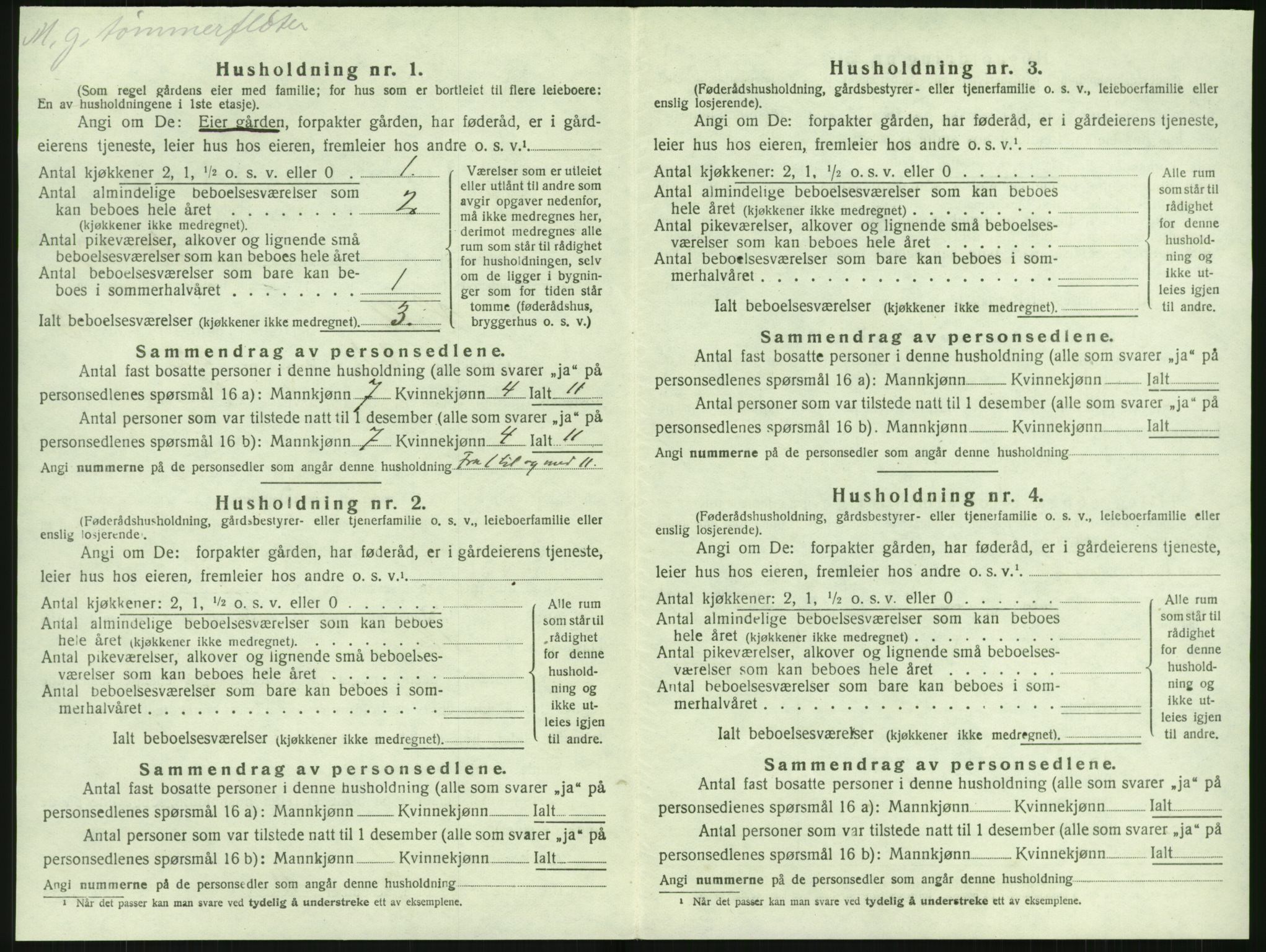 SAK, 1920 census for Holt, 1920, p. 1409