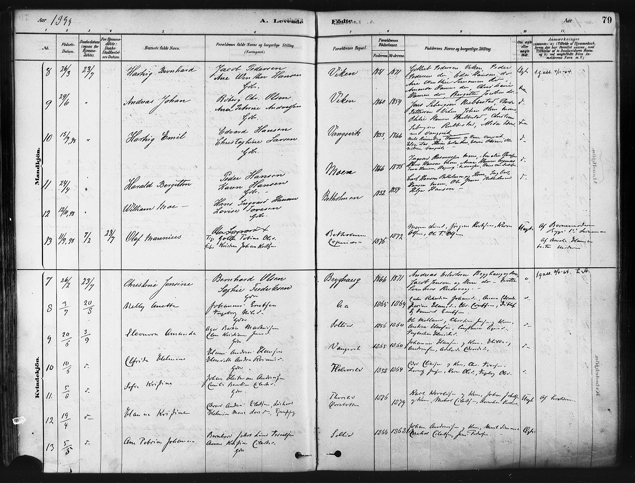 Tranøy sokneprestkontor, AV/SATØ-S-1313/I/Ia/Iaa/L0009kirke: Parish register (official) no. 9, 1878-1904, p. 79