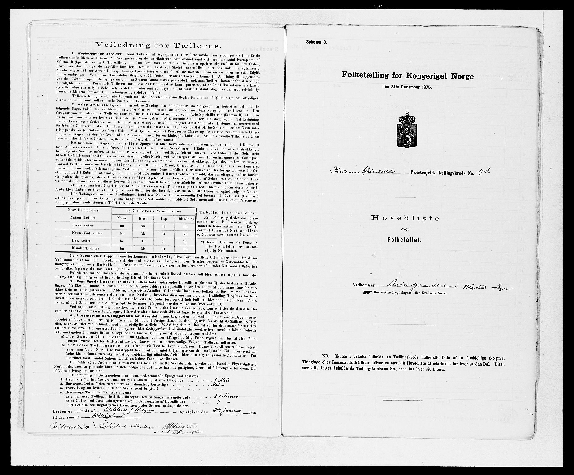 SAB, 1875 census for 1430P Indre Holmedal, 1875, p. 12