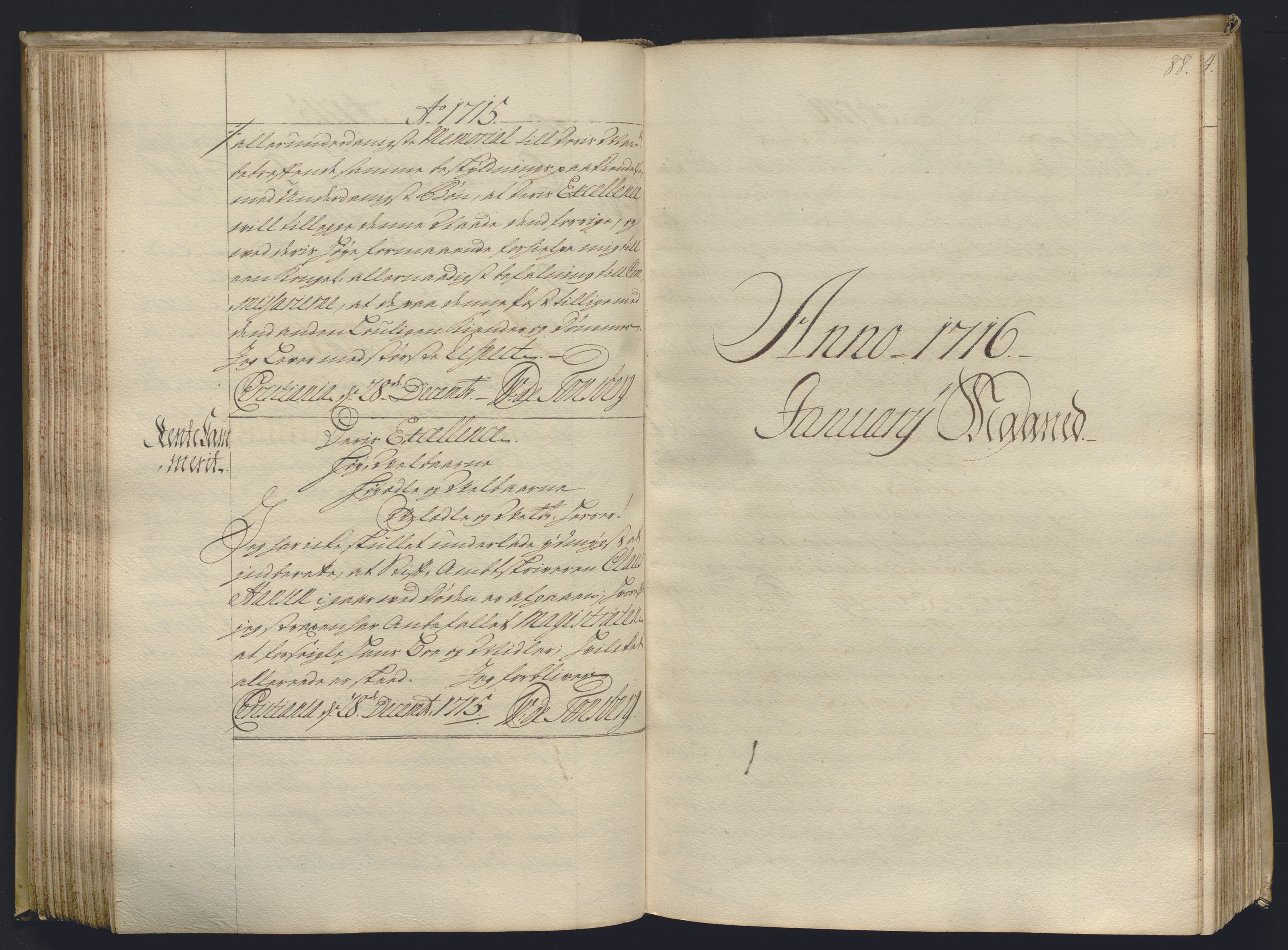 Kristiania stiftamt, AV/SAO-A-10386/B/Ba/L0004: Kopibok, 1715-1717, p. 87b-88a