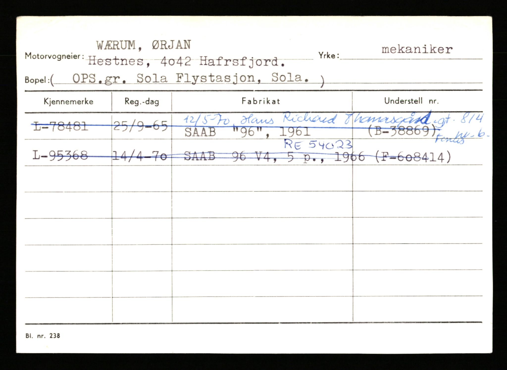 Stavanger trafikkstasjon, SAST/A-101942/0/H/L0043: Viste - Øksendal, 1930-1971, p. 887