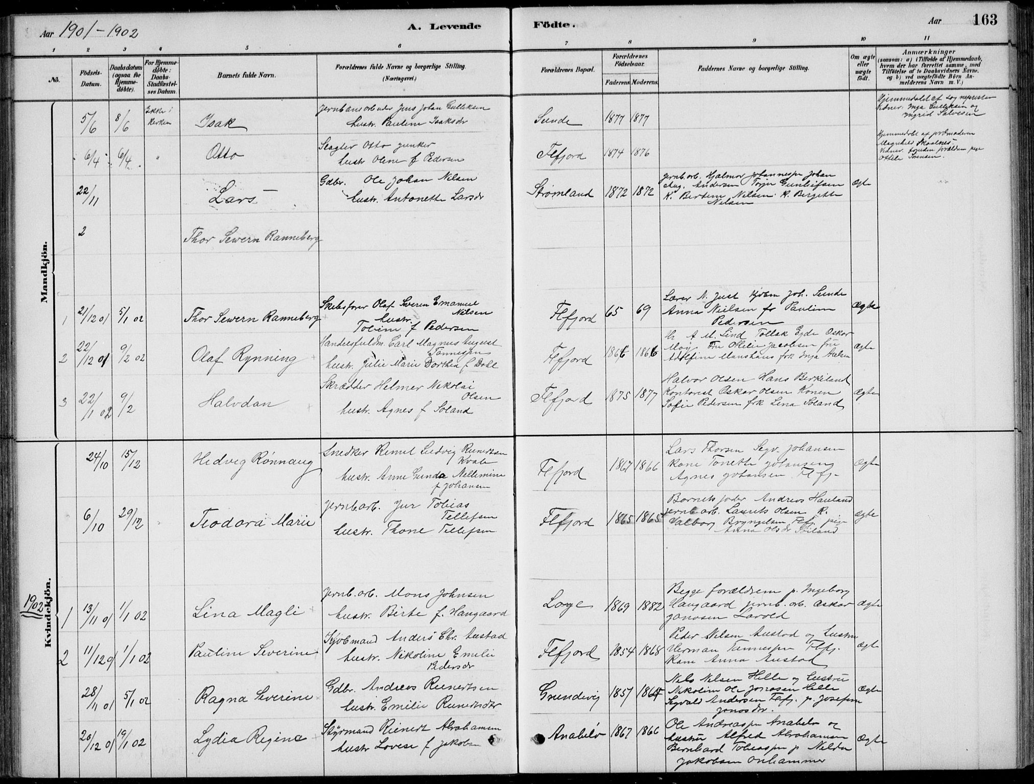 Flekkefjord sokneprestkontor, SAK/1111-0012/F/Fb/Fbc/L0007: Parish register (copy) no. B 7, 1880-1902, p. 163