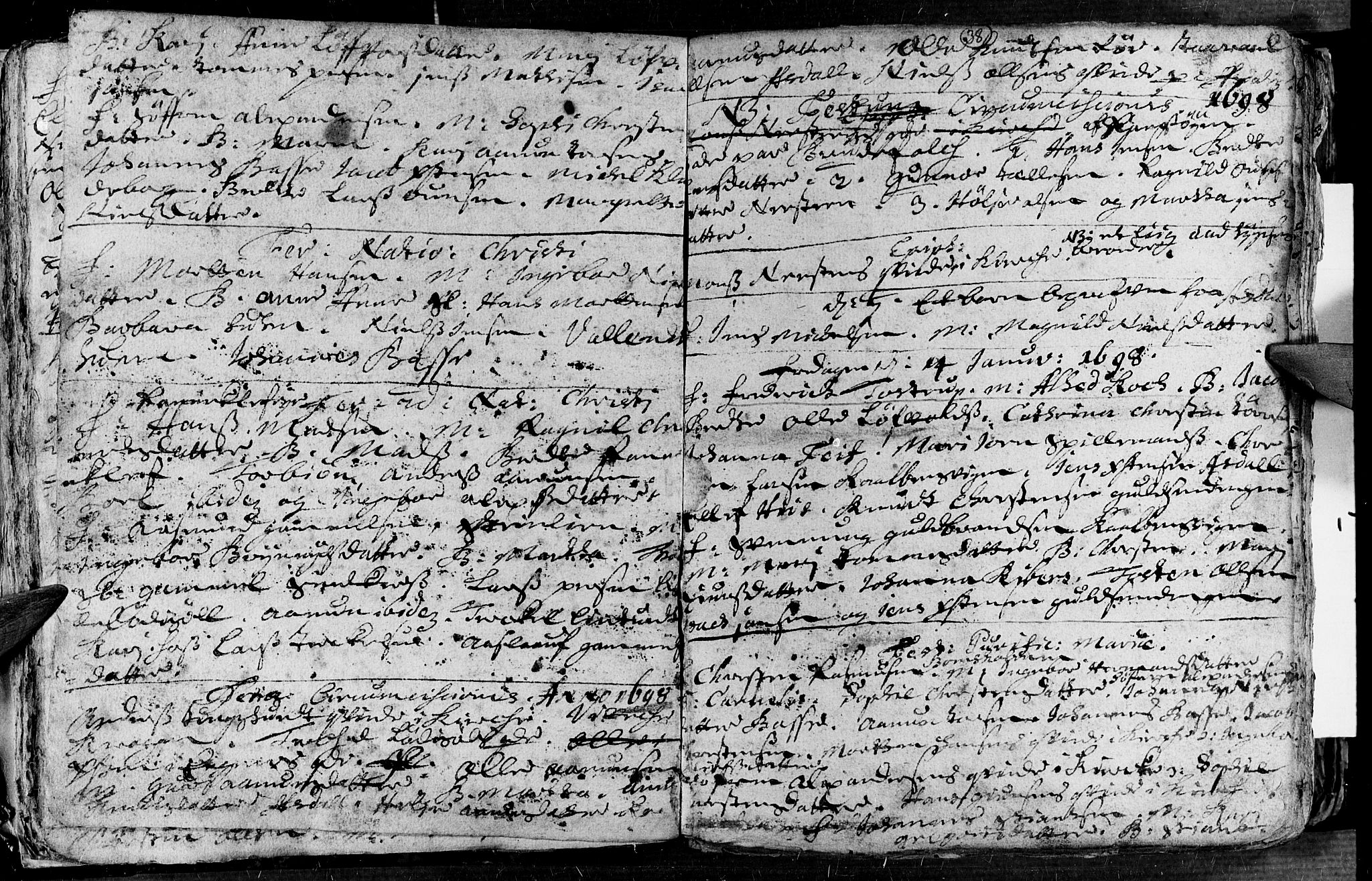 Øyestad sokneprestkontor, AV/SAK-1111-0049/F/Fa/L0002: Parish register (official) no. A 2, 1692-1722, p. 38