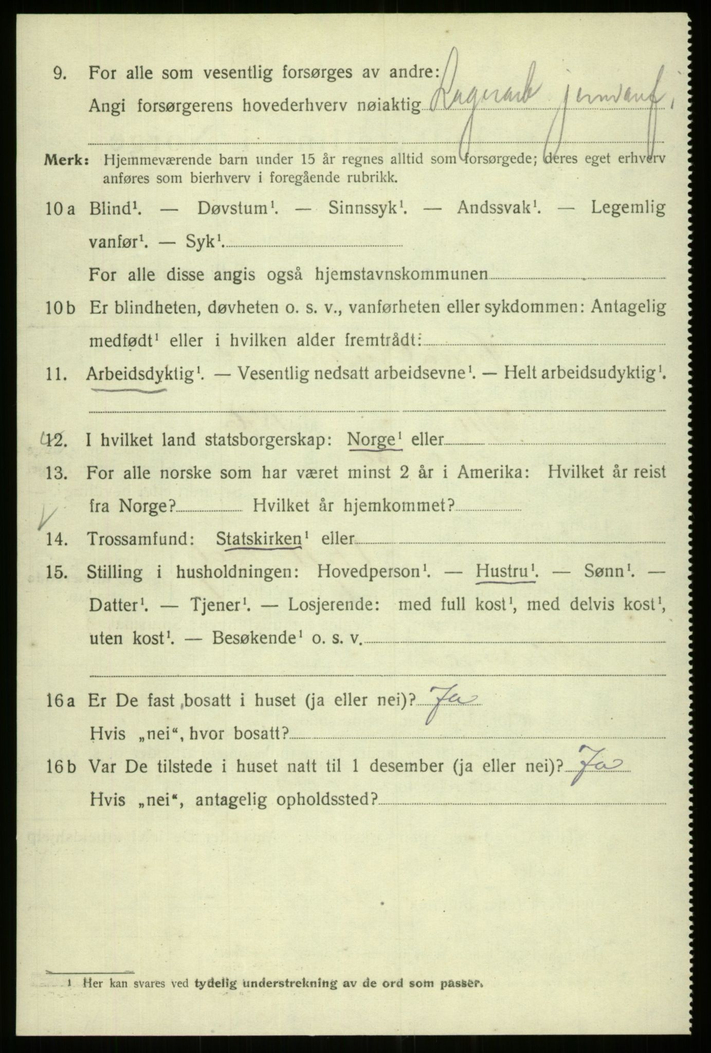 SAB, 1920 census for Bergen, 1920, p. 126649