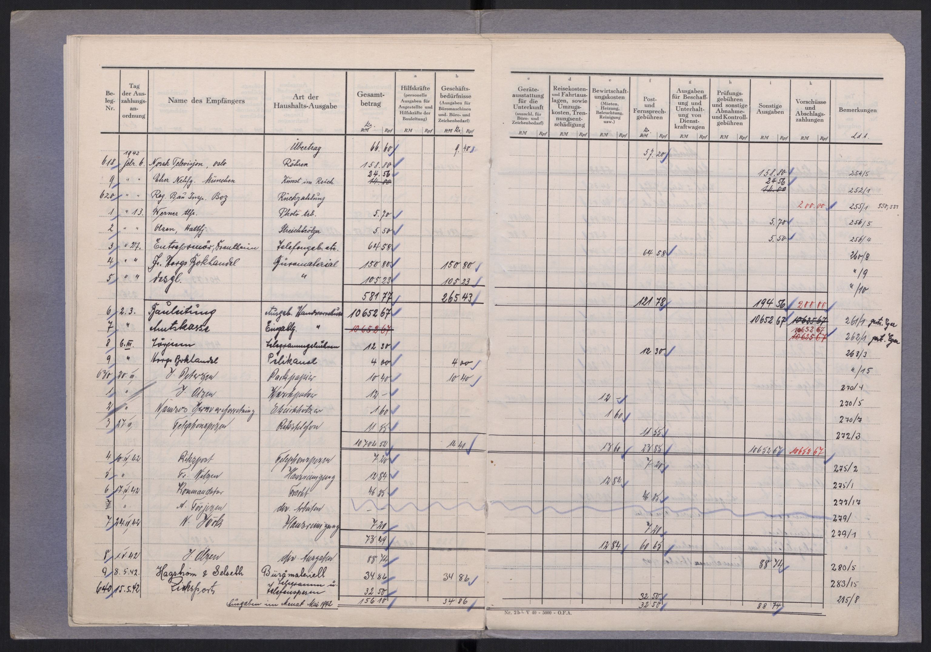 Tyske arkiver, Organisation Todt (OT), Einsatzgruppe Wiking, AV/RA-RAFA-2188/2/E/Ea/L0005: Byggeprosjekt i Hattfjelldal, 1940-1942, p. 234