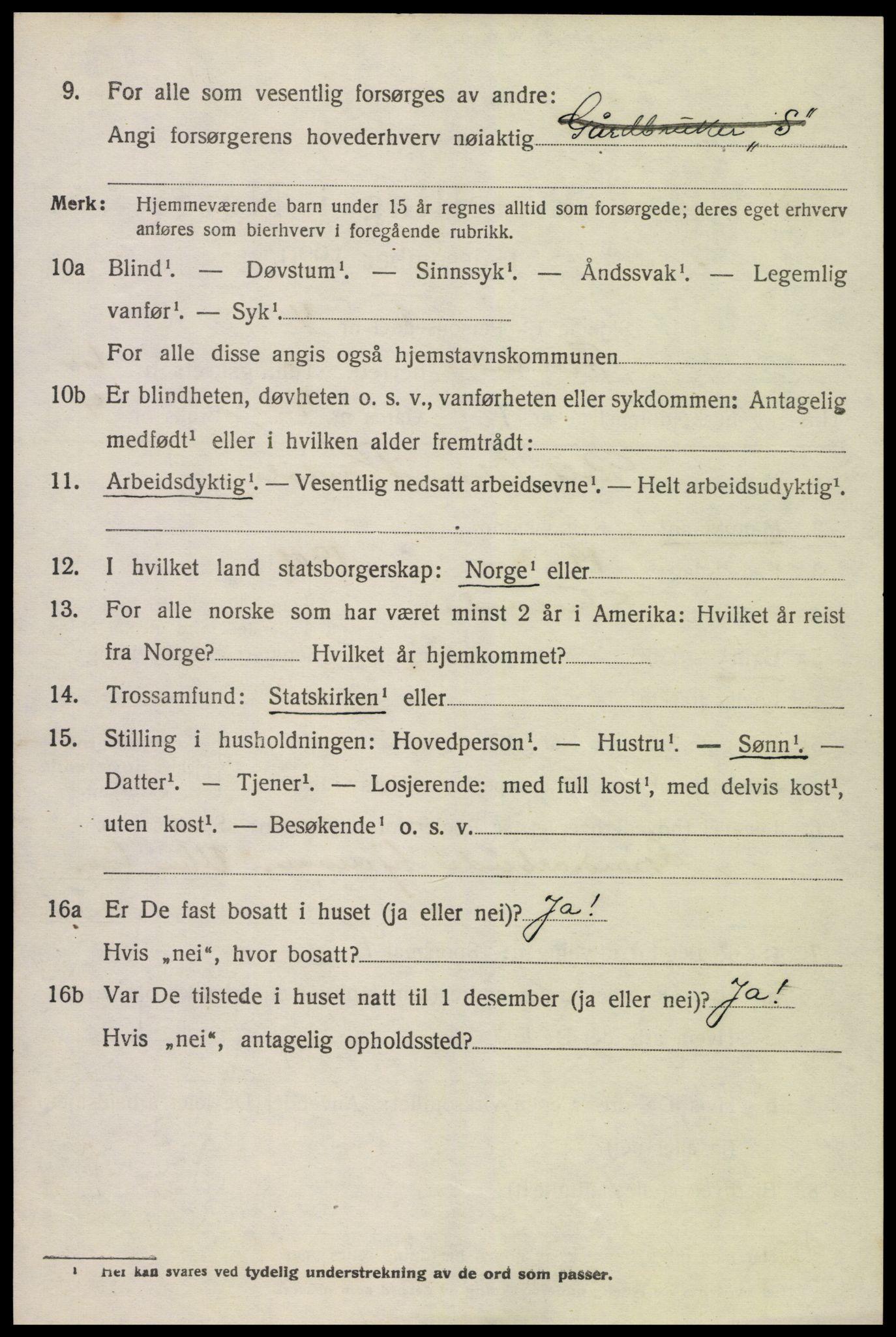 SAK, 1920 census for Froland, 1920, p. 4044