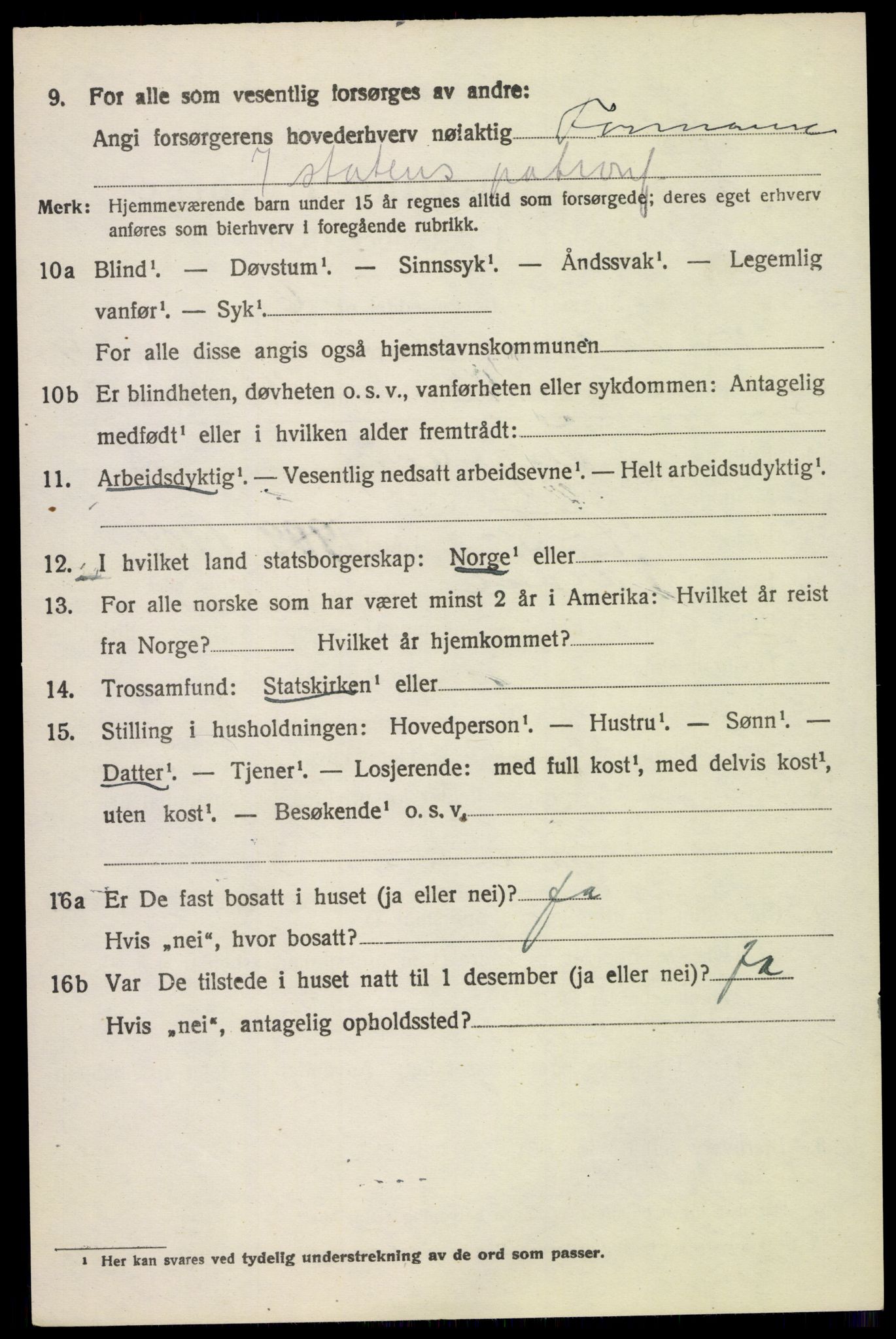 SAH, 1920 census for Vestre Toten, 1920, p. 11945