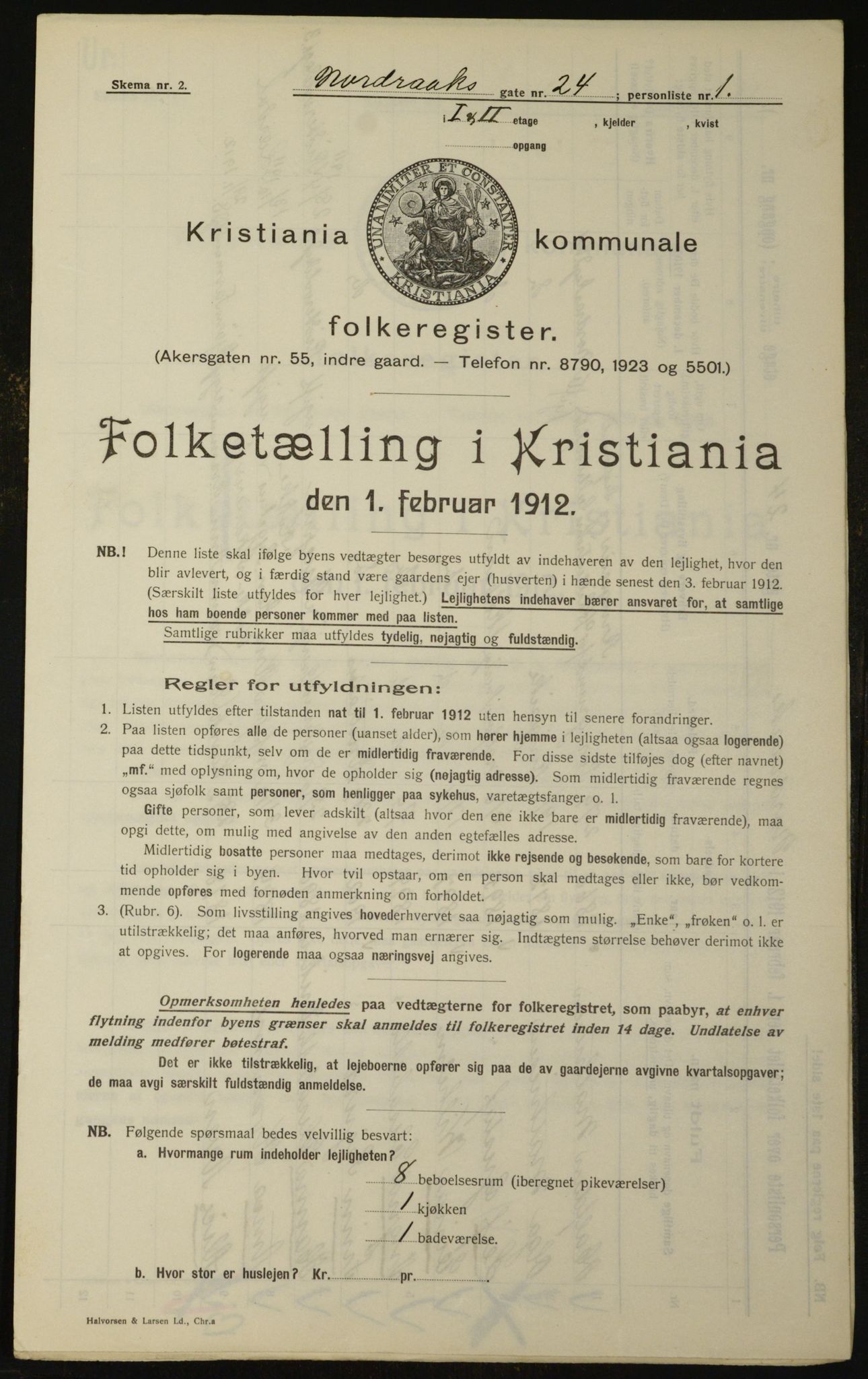 OBA, Municipal Census 1912 for Kristiania, 1912, p. 74092