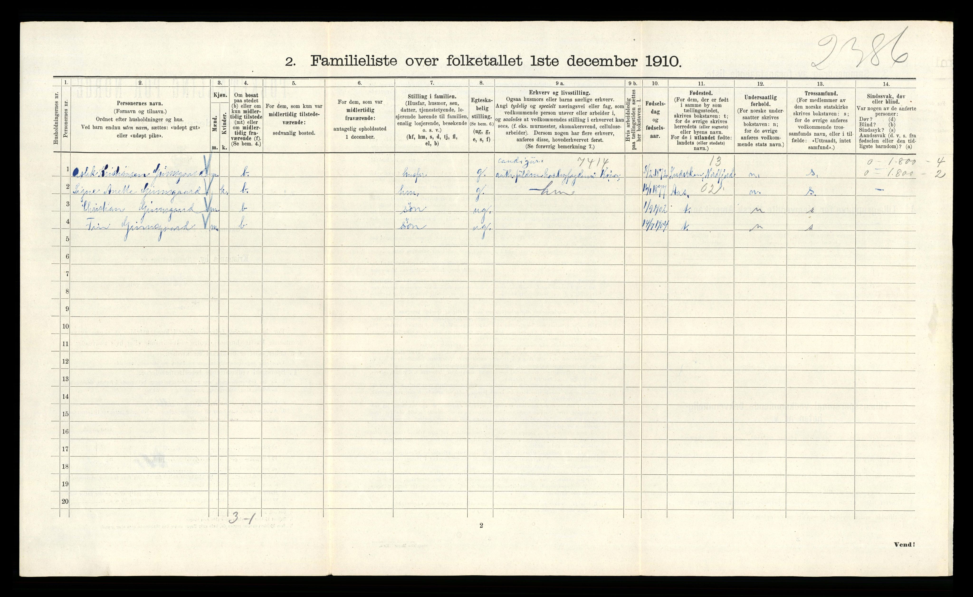 RA, 1910 census for Kristiania, 1910, p. 91046