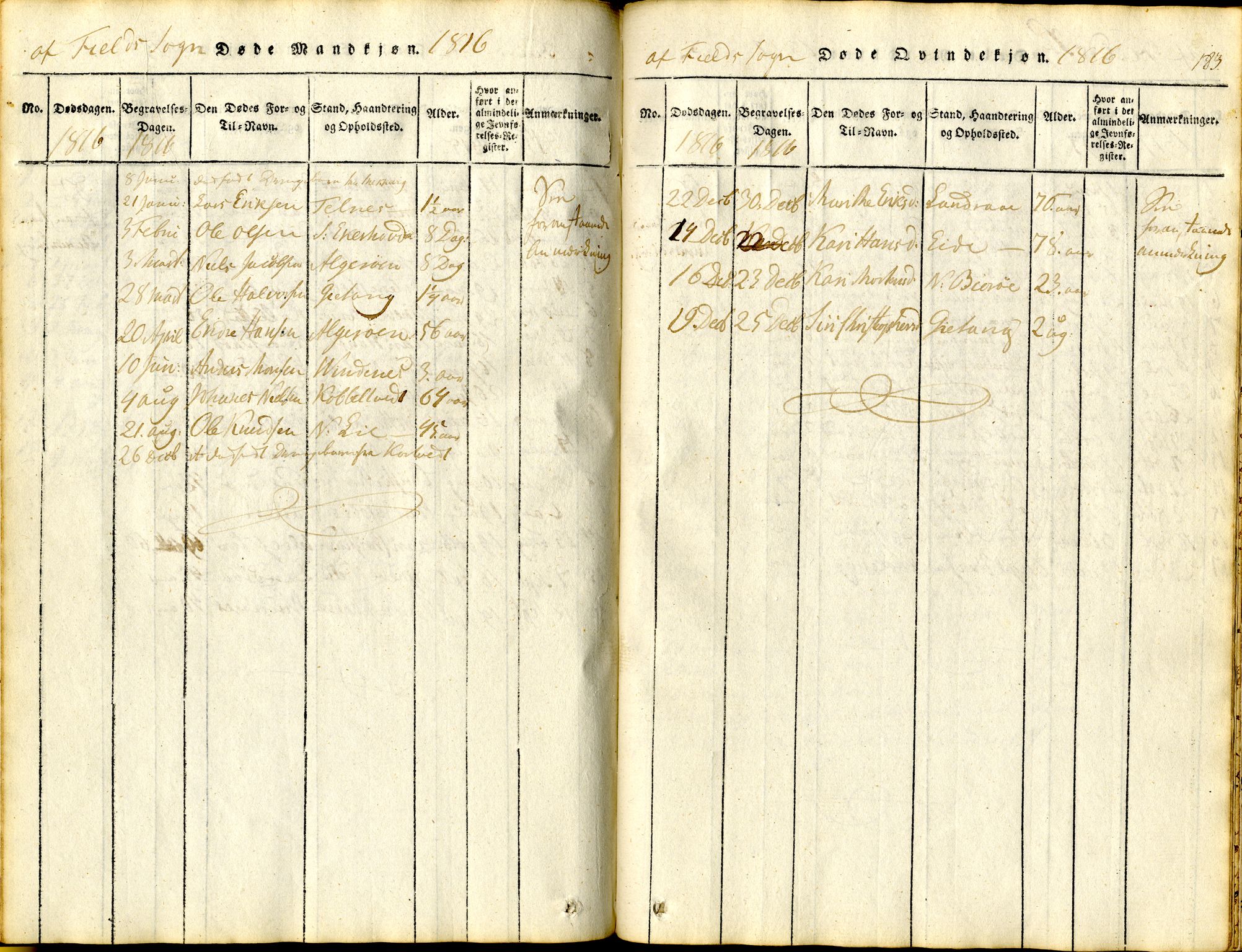 Sund sokneprestembete, AV/SAB-A-99930: Parish register (official) no. A 11, 1814-1825, p. 183