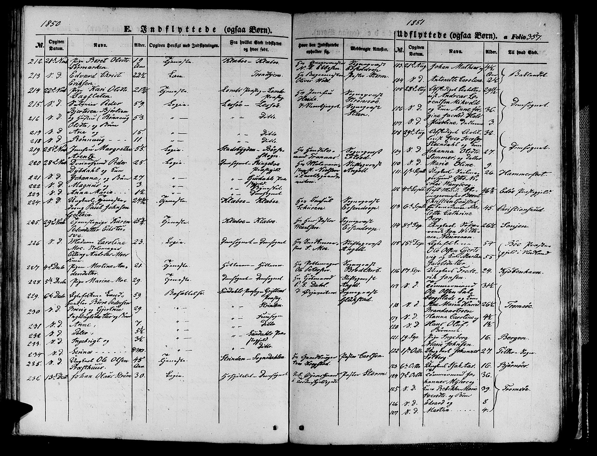 Ministerialprotokoller, klokkerbøker og fødselsregistre - Sør-Trøndelag, SAT/A-1456/602/L0137: Parish register (copy) no. 602C05, 1846-1856, p. 357