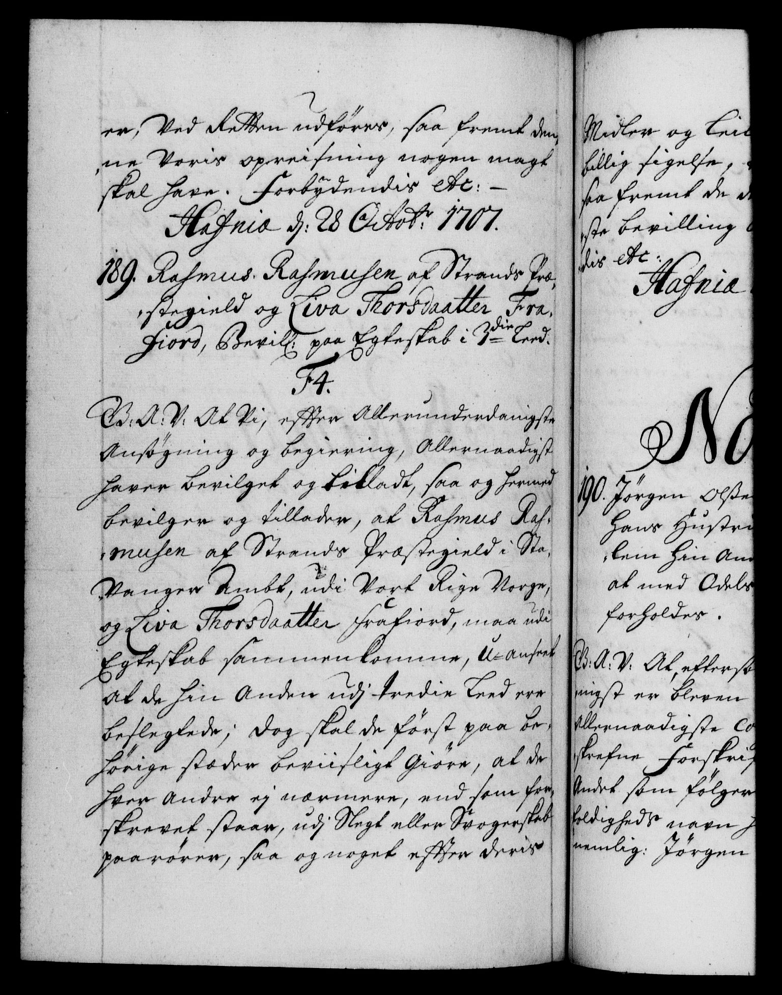 Danske Kanselli 1572-1799, AV/RA-EA-3023/F/Fc/Fca/Fcaa/L0019: Norske registre, 1704-1707, p. 606b