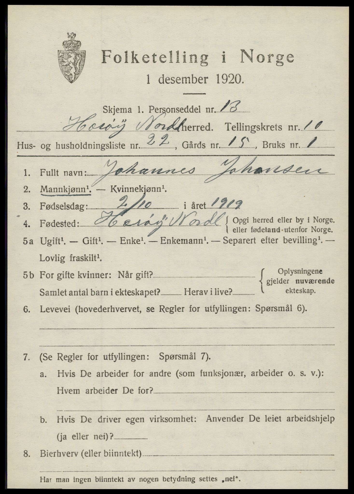 SAT, 1920 census for Herøy, 1920, p. 5906