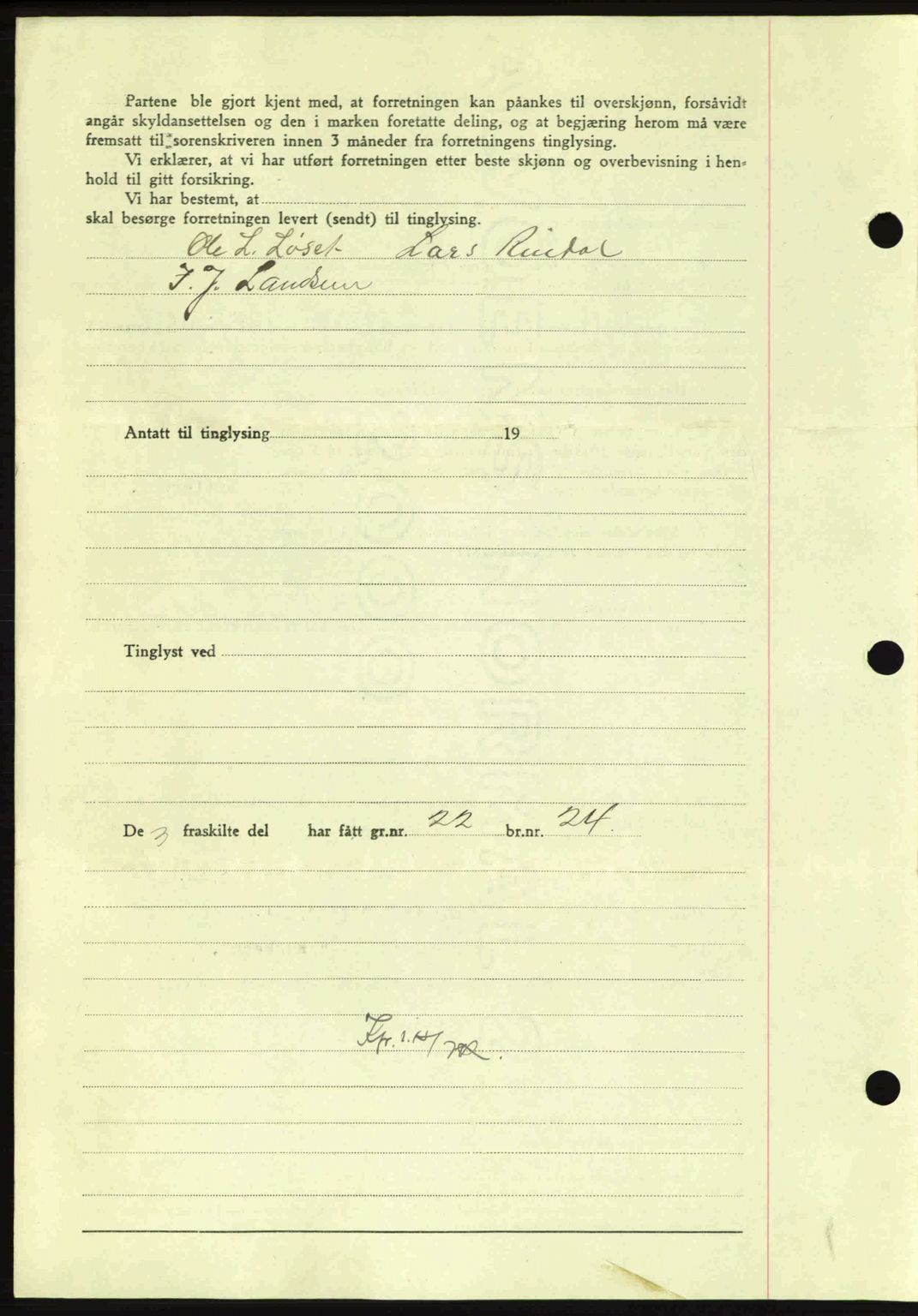 Nordmøre sorenskriveri, AV/SAT-A-4132/1/2/2Ca: Mortgage book no. A96, 1943-1944, Diary no: : 2628/1943