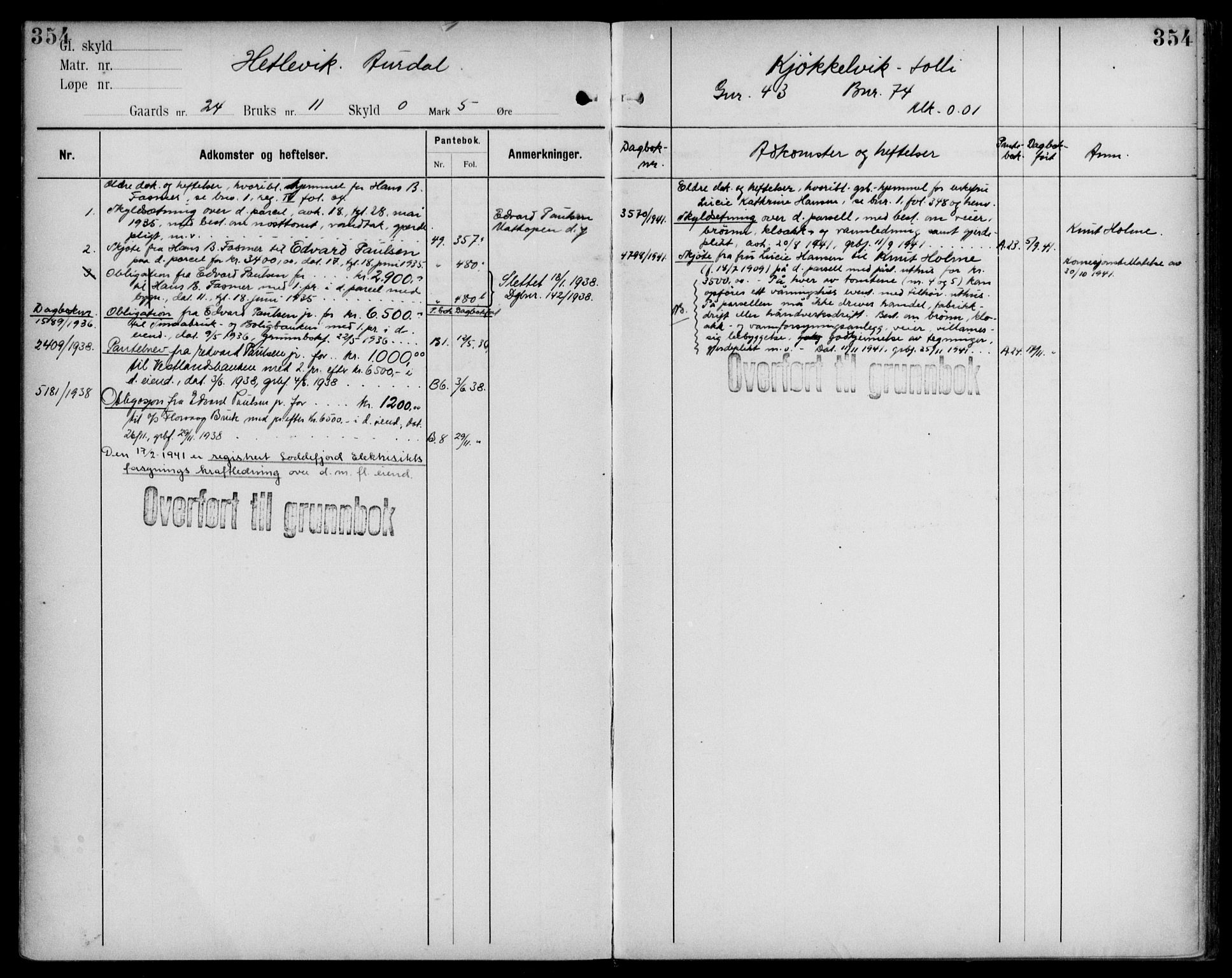 Midhordland sorenskriveri, AV/SAB-A-3001/1/G/Ga/Gab/L0109: Mortgage register no. II.A.b.109, p. 354