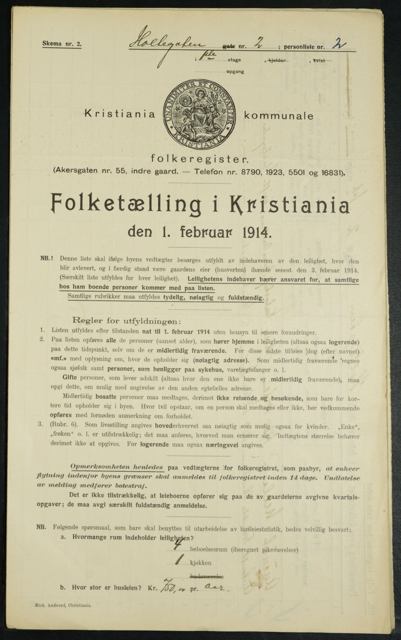 OBA, Municipal Census 1914 for Kristiania, 1914, p. 41188