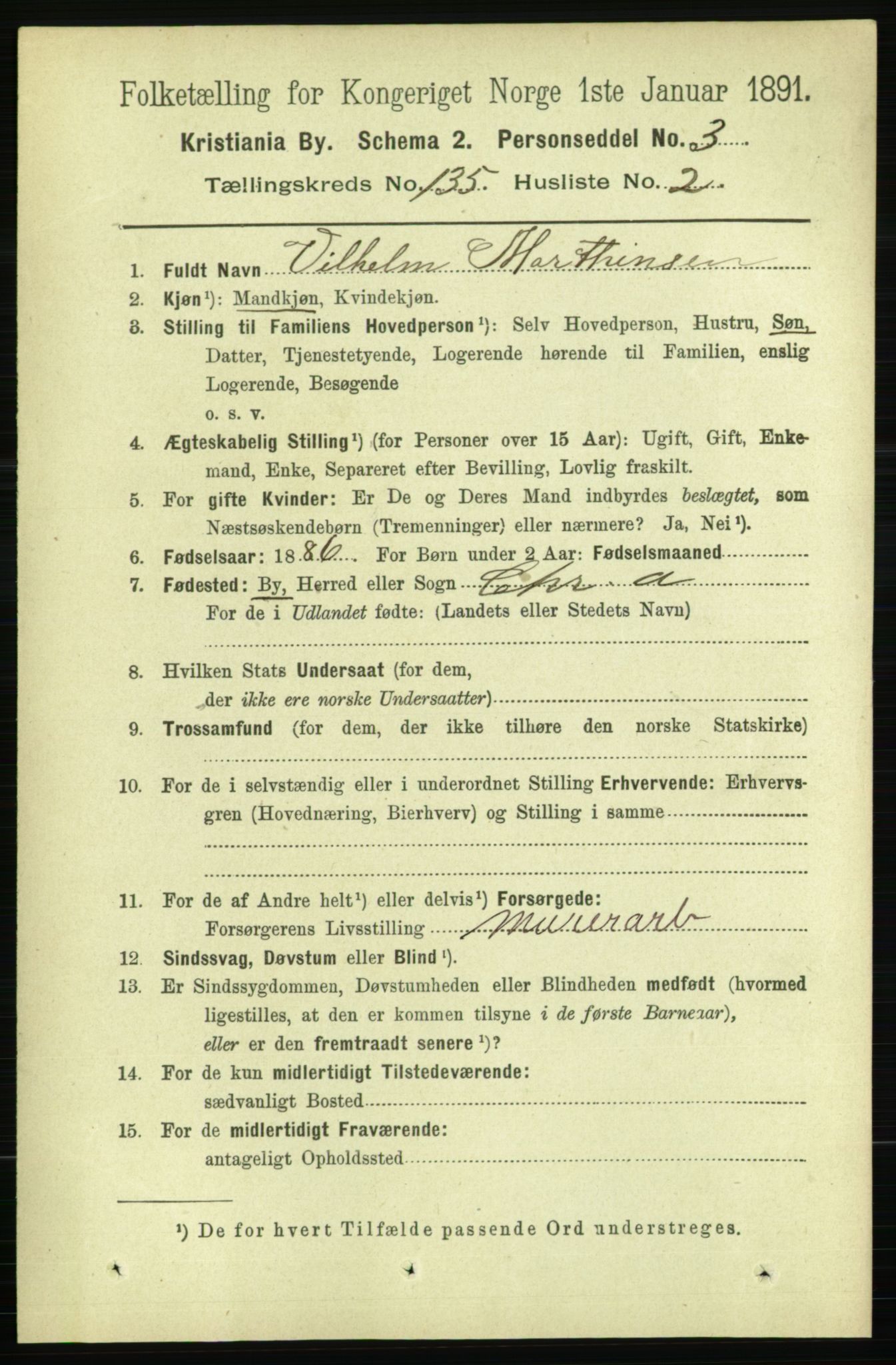 RA, 1891 census for 0301 Kristiania, 1891, p. 74554