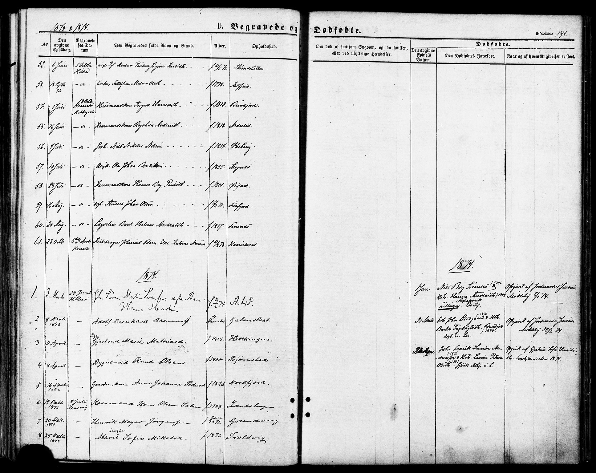 Lenvik sokneprestembete, SATØ/S-1310/H/Ha/Haa/L0010kirke: Parish register (official) no. 10, 1873-1880, p. 171