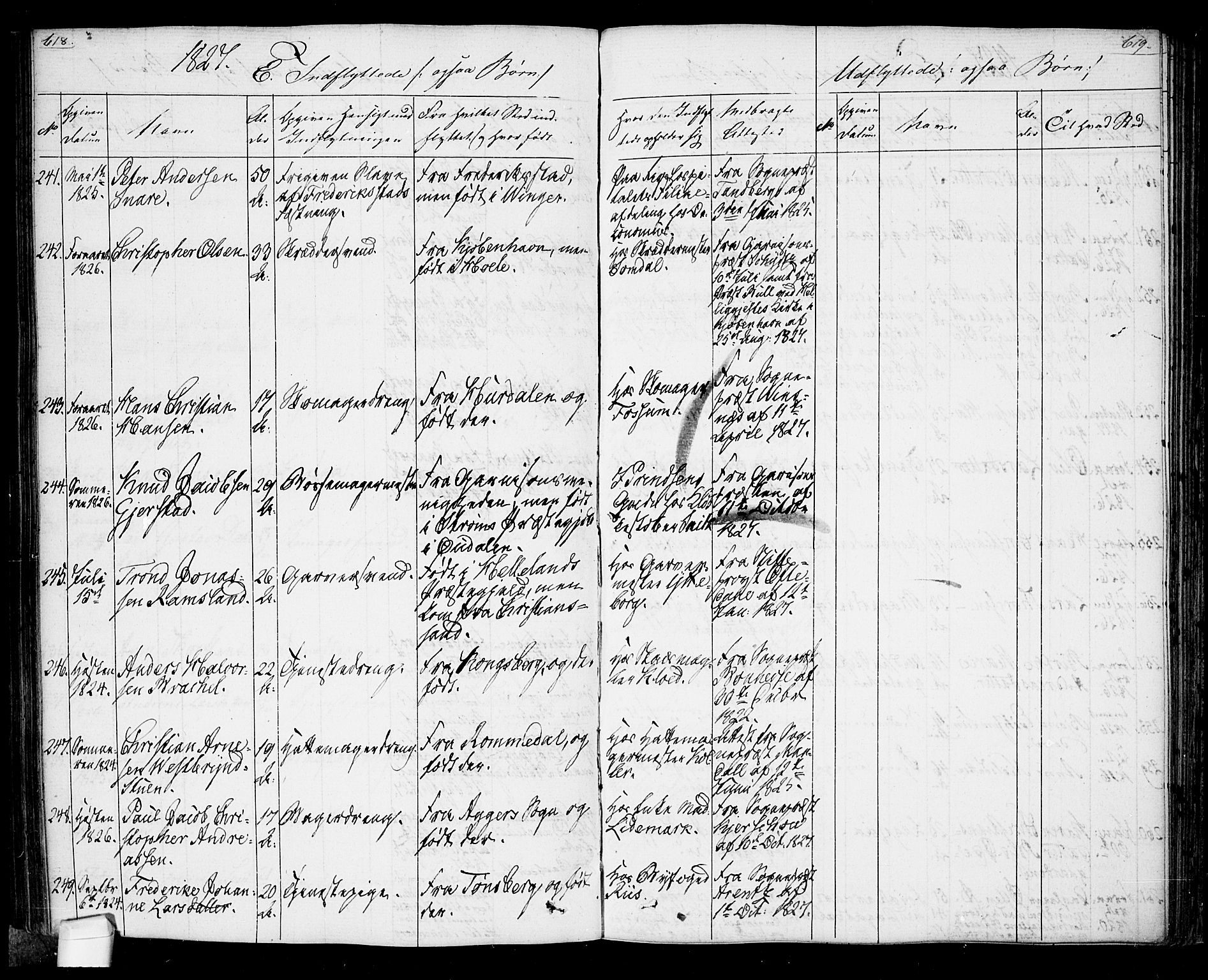 Oslo domkirke Kirkebøker, AV/SAO-A-10752/F/Fa/L0022: Parish register (official) no. 22, 1824-1829, p. 618-619