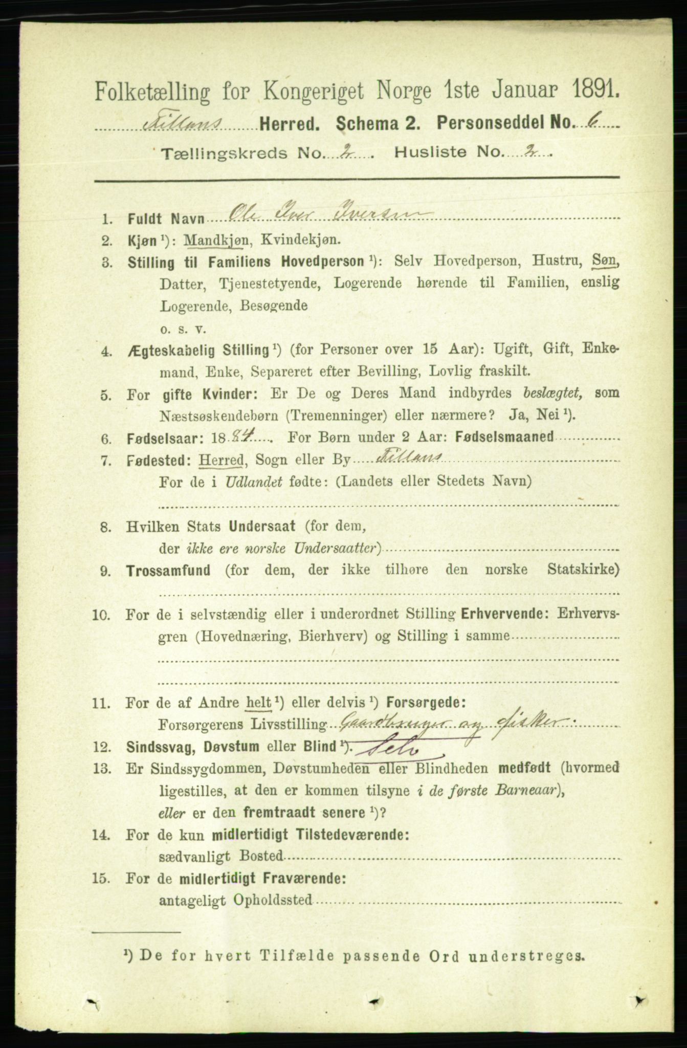 RA, 1891 census for 1616 Fillan, 1891, p. 234