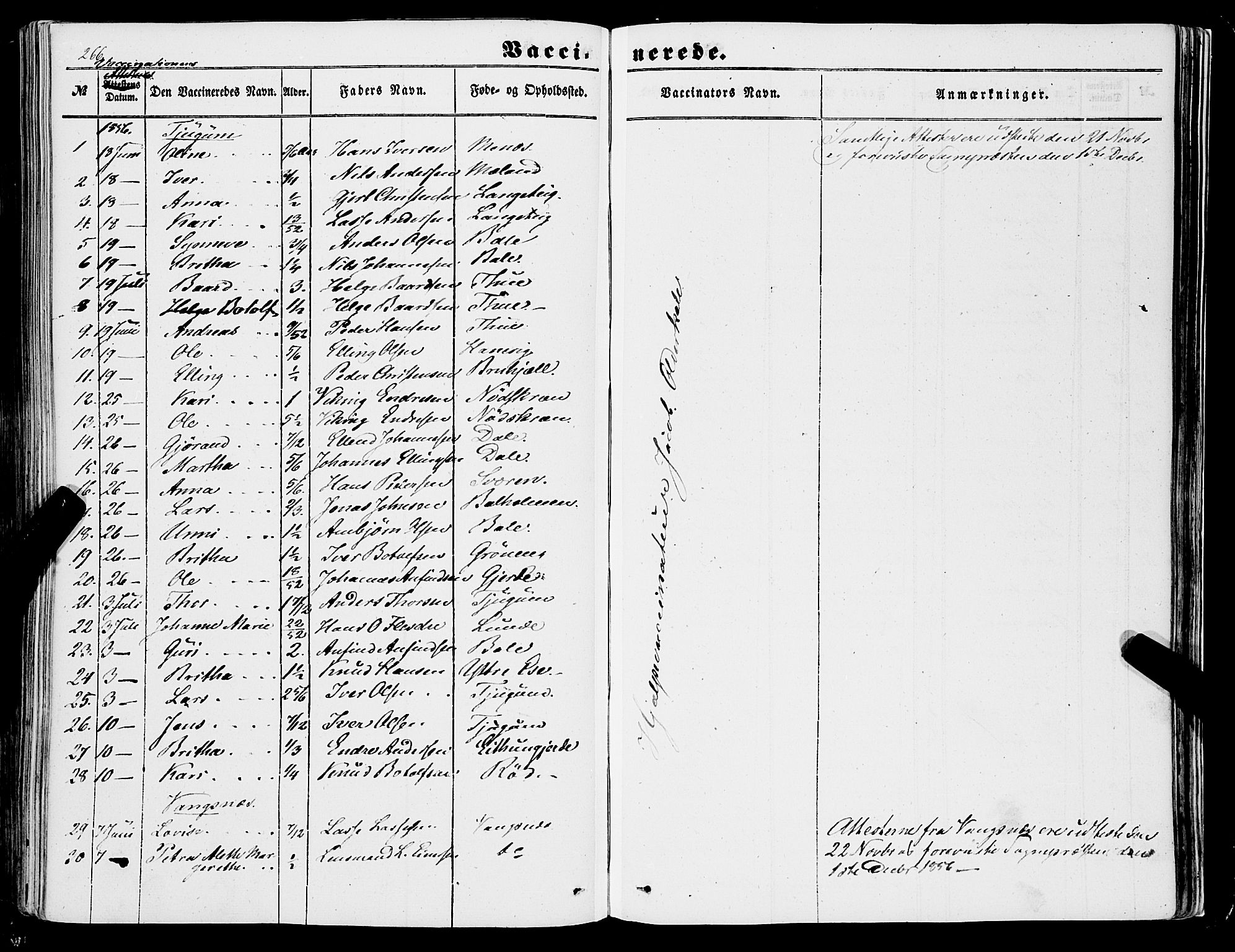 Balestrand sokneprestembete, AV/SAB-A-79601/H/Haa/Haaa/L0002: Parish register (official) no. A 2, 1847-1866, p. 266