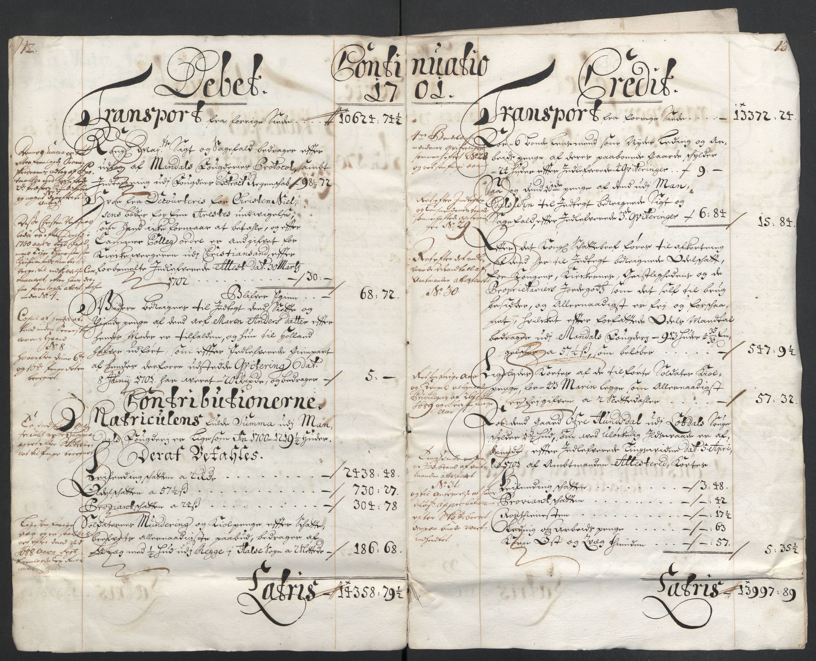 Rentekammeret inntil 1814, Reviderte regnskaper, Fogderegnskap, AV/RA-EA-4092/R43/L2549: Fogderegnskap Lista og Mandal, 1701-1702, p. 9