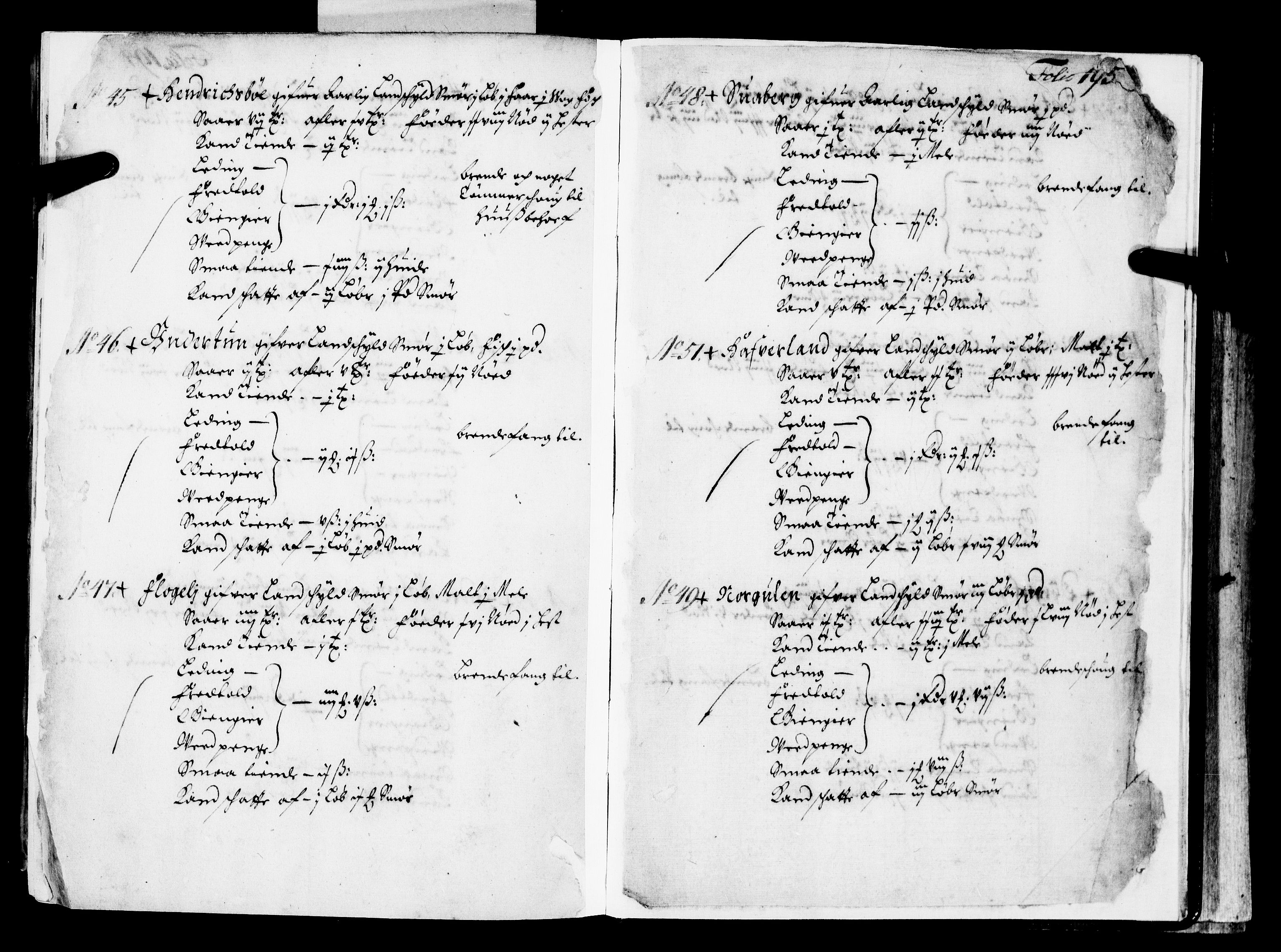 Rentekammeret inntil 1814, Realistisk ordnet avdeling, AV/RA-EA-4070/N/Nb/Nba/L0039: Nordhordland fogderi, 1667, p. 194b-195a