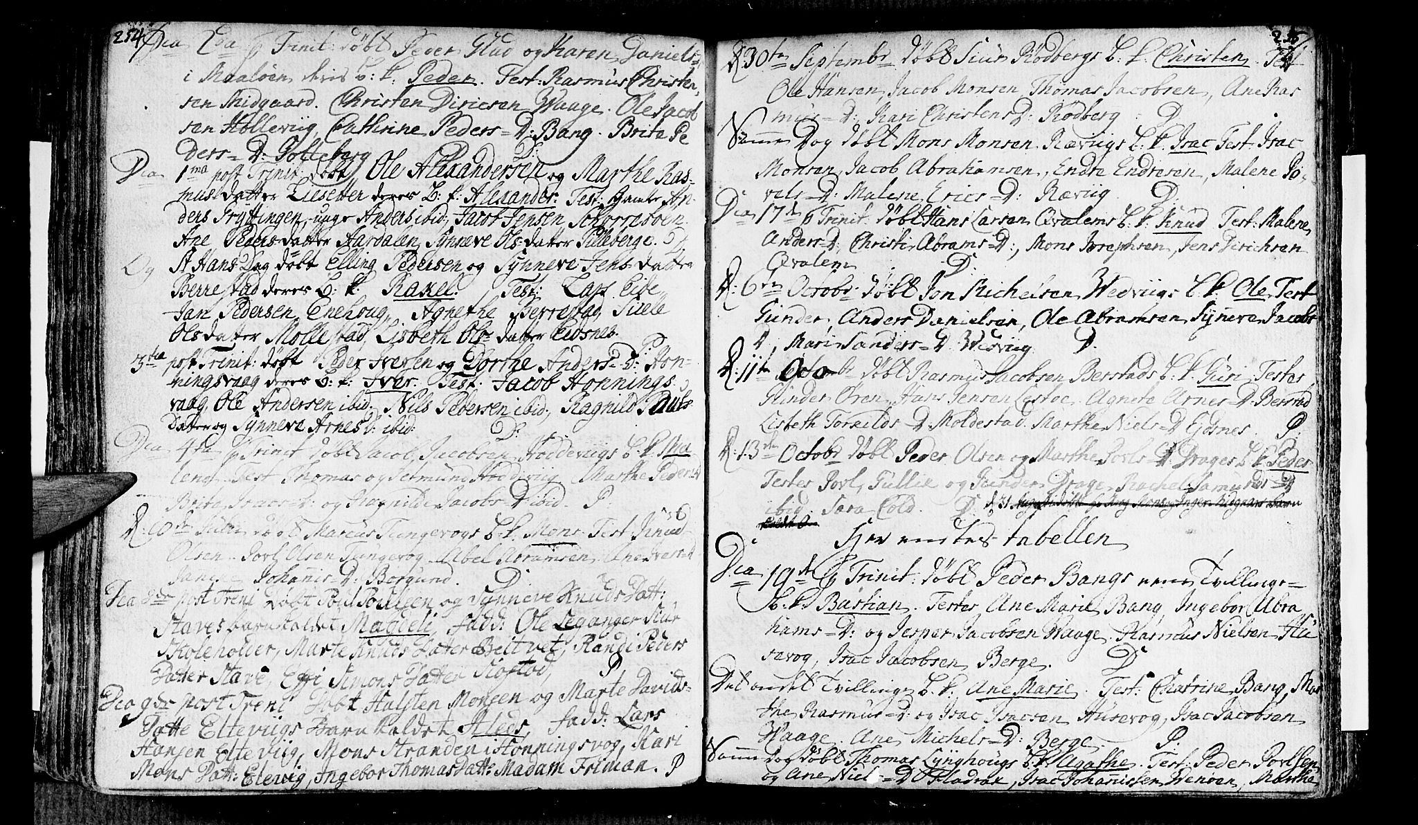 Selje sokneprestembete, SAB/A-99938/H/Ha/Haa/Haaa: Parish register (official) no. A 4, 1743-1759, p. 254-255