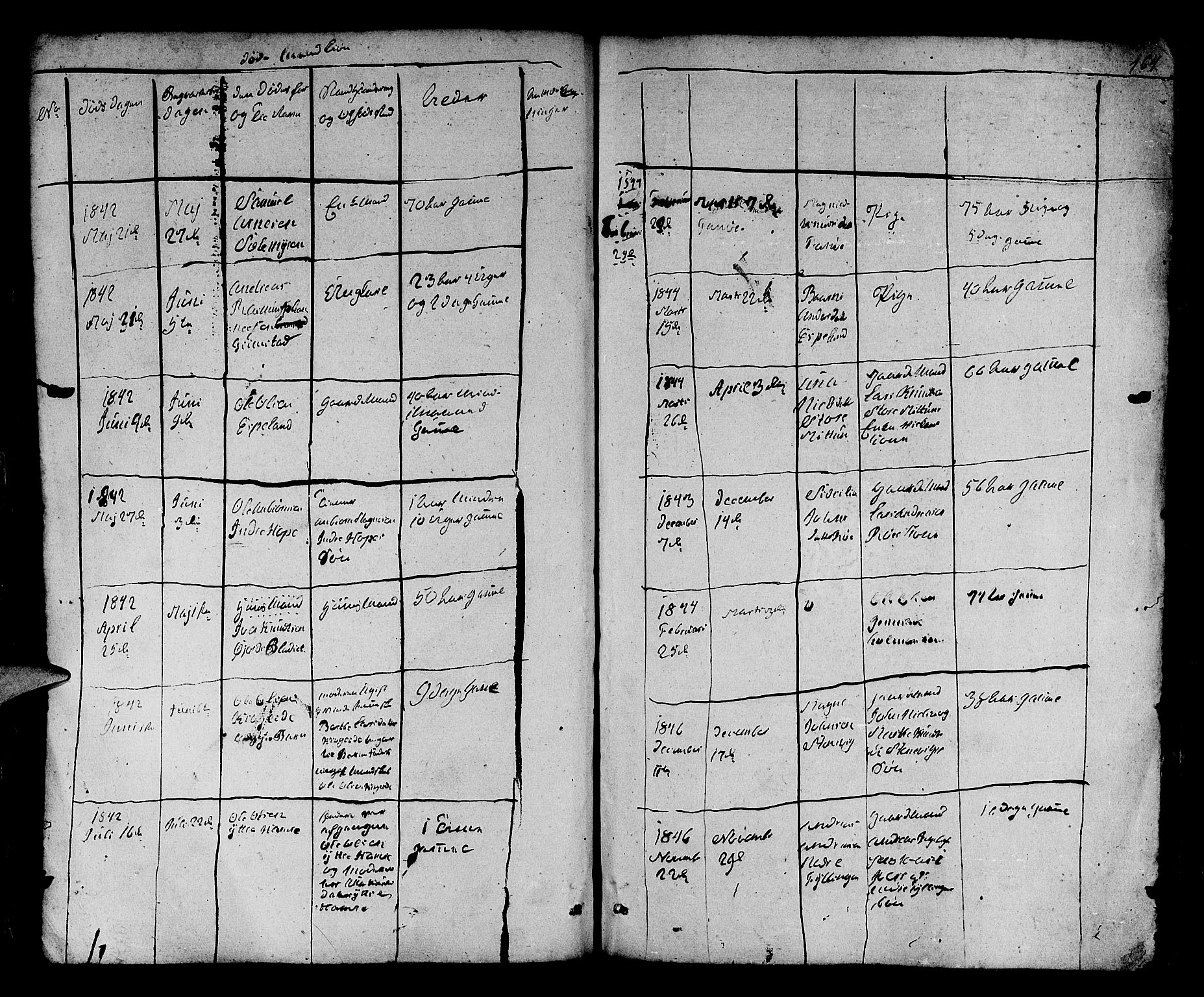 Fana Sokneprestembete, AV/SAB-A-75101/H/Hab/Habb/L0001: Parish register (copy) no. B 1, 1837-1855, p. 164