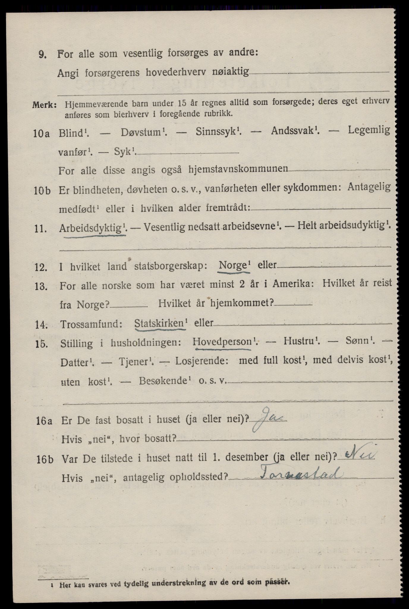 SAST, 1920 census for Jelsa, 1920, p. 1659