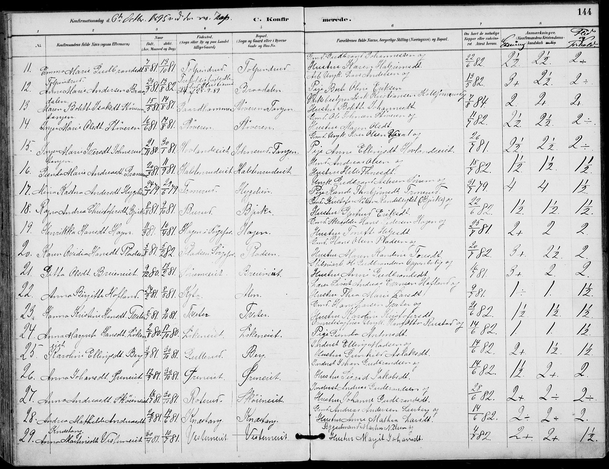 Haug kirkebøker, AV/SAKO-A-604/F/Fa/L0001: Parish register (official) no. 1, 1885-1917, p. 144