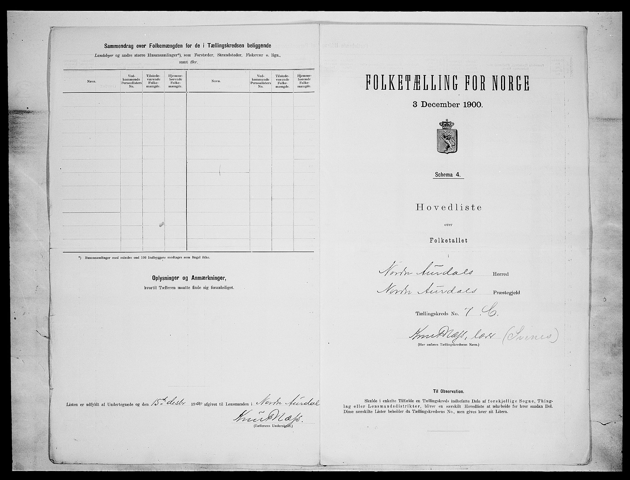 SAH, 1900 census for Nord-Aurdal, 1900, p. 45