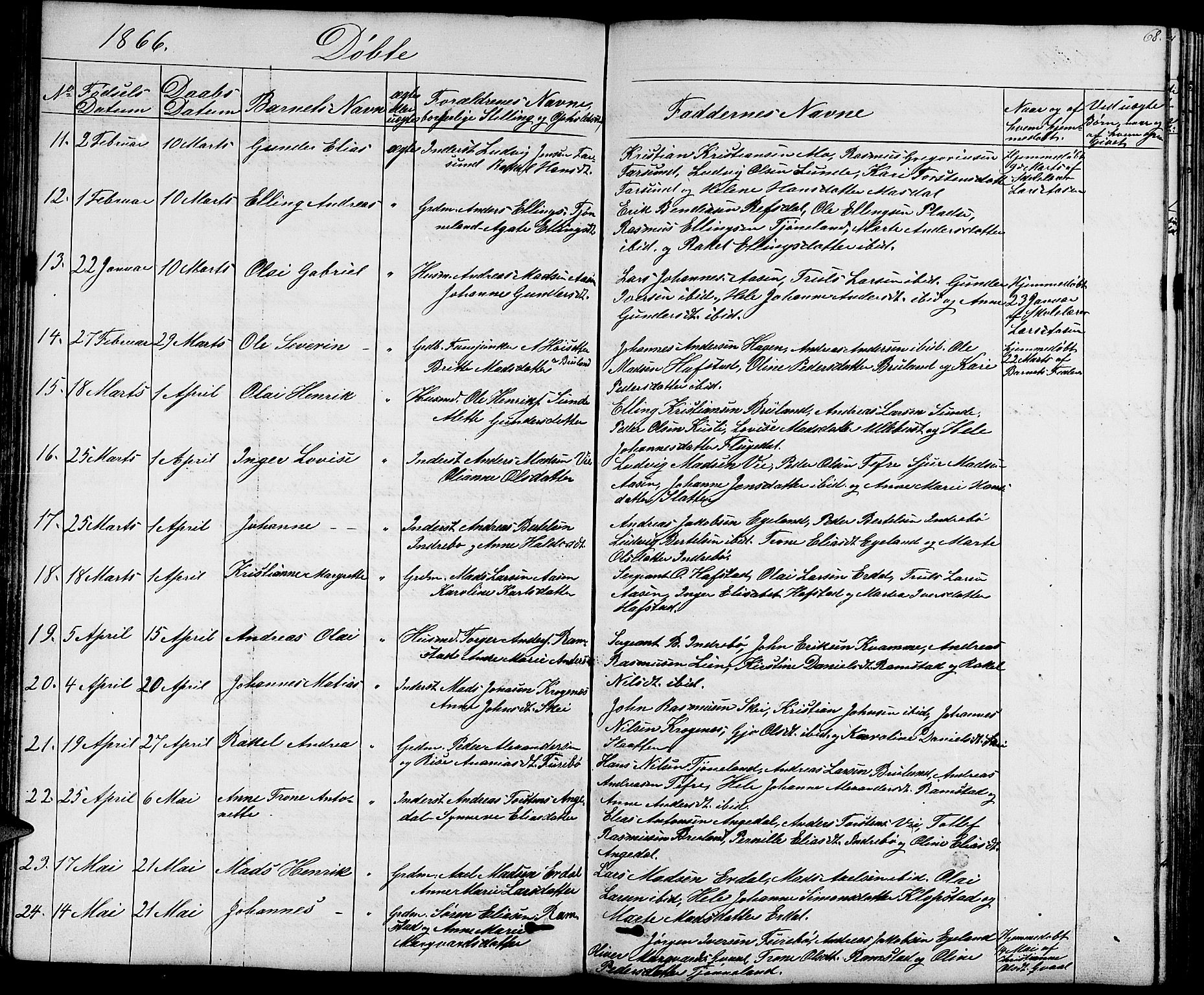 Førde sokneprestembete, AV/SAB-A-79901/H/Hab/Haba/L0001: Parish register (copy) no. A 1, 1853-1880, p. 68